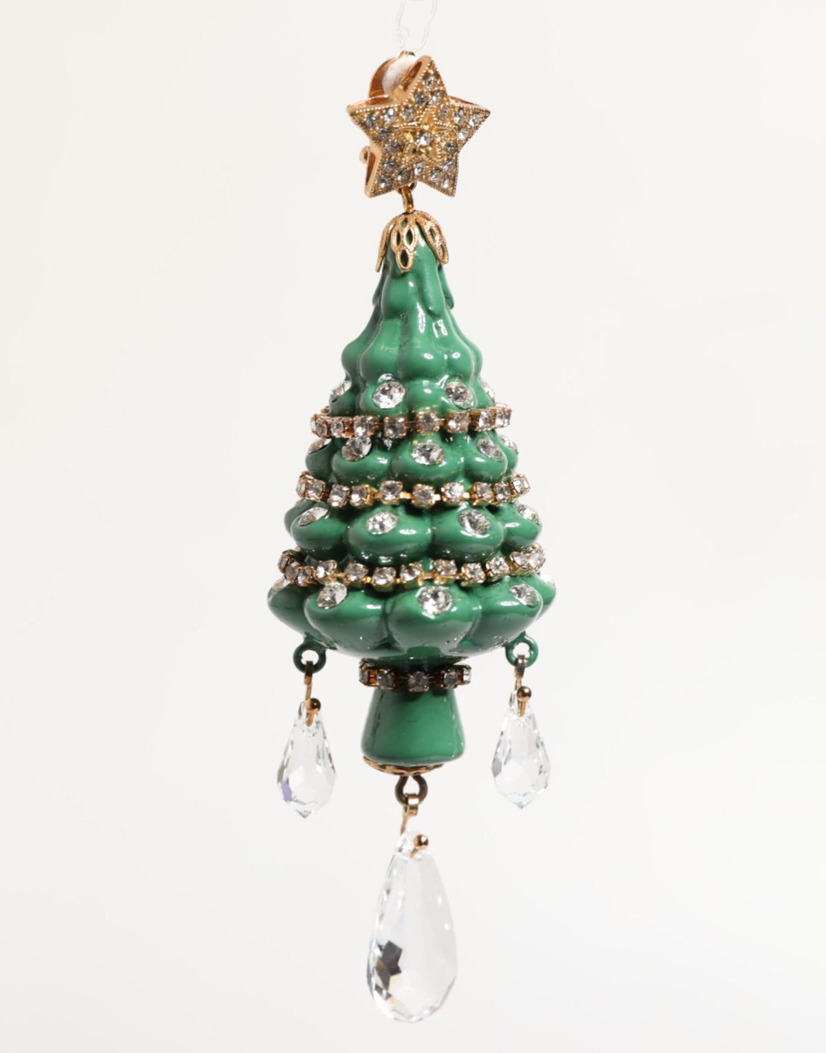 Boucles d’oreilles clip Dolce & Gabbana sapin de Noël en laiton doré multicolore – SMY11004