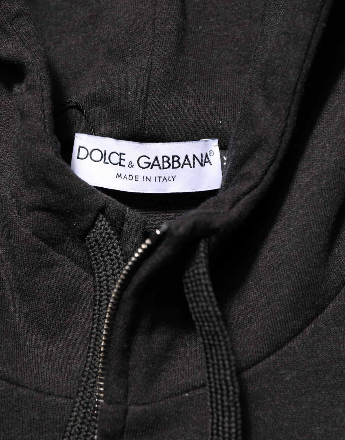 Dolce & Gabbana Black Logo FullZip Hooded Sweatshirt Sweater