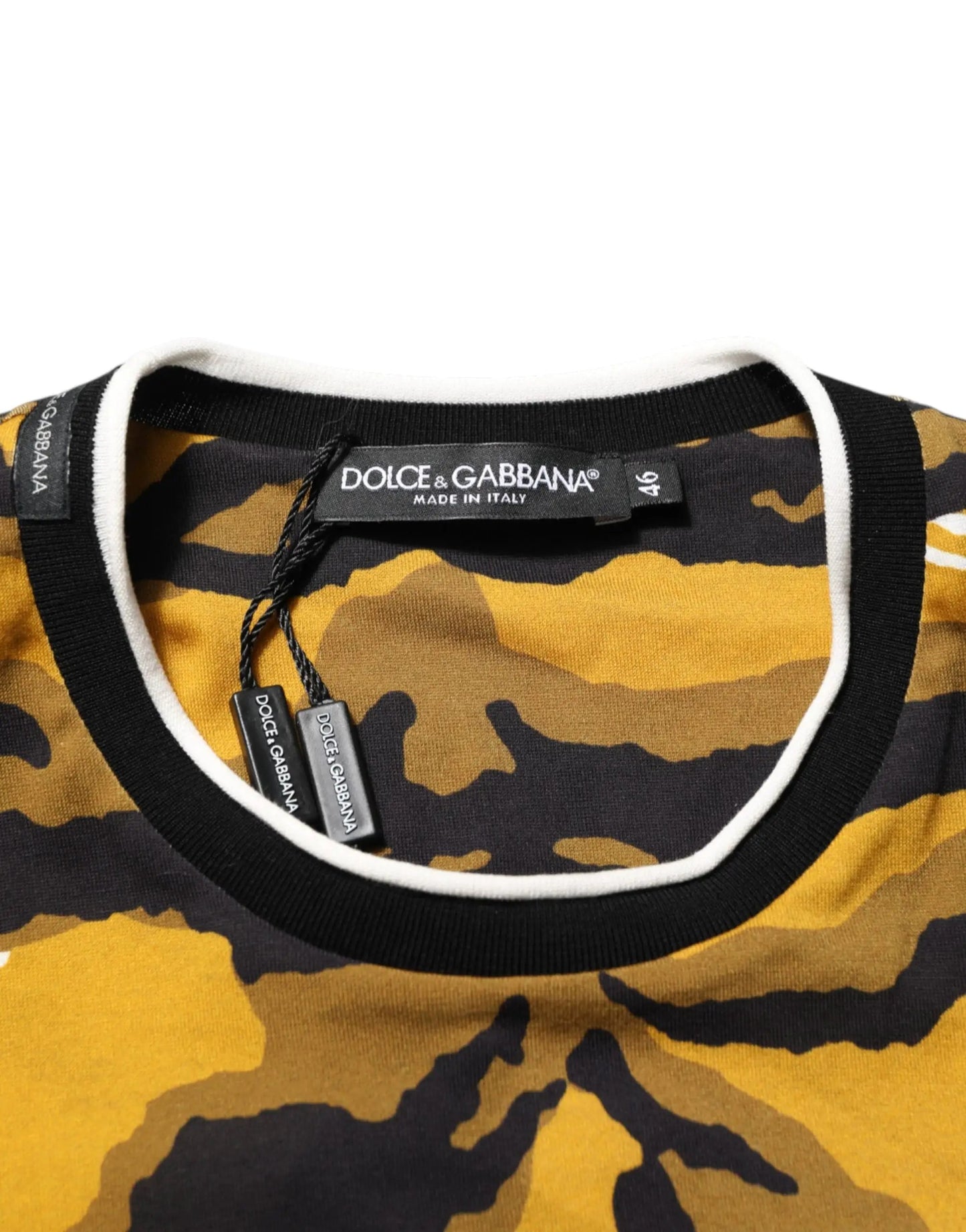 Dolce & Gabbana Multicolor Leopard Palm Leaf Men Crew Neck T-shirt by Dolce & Gabbana