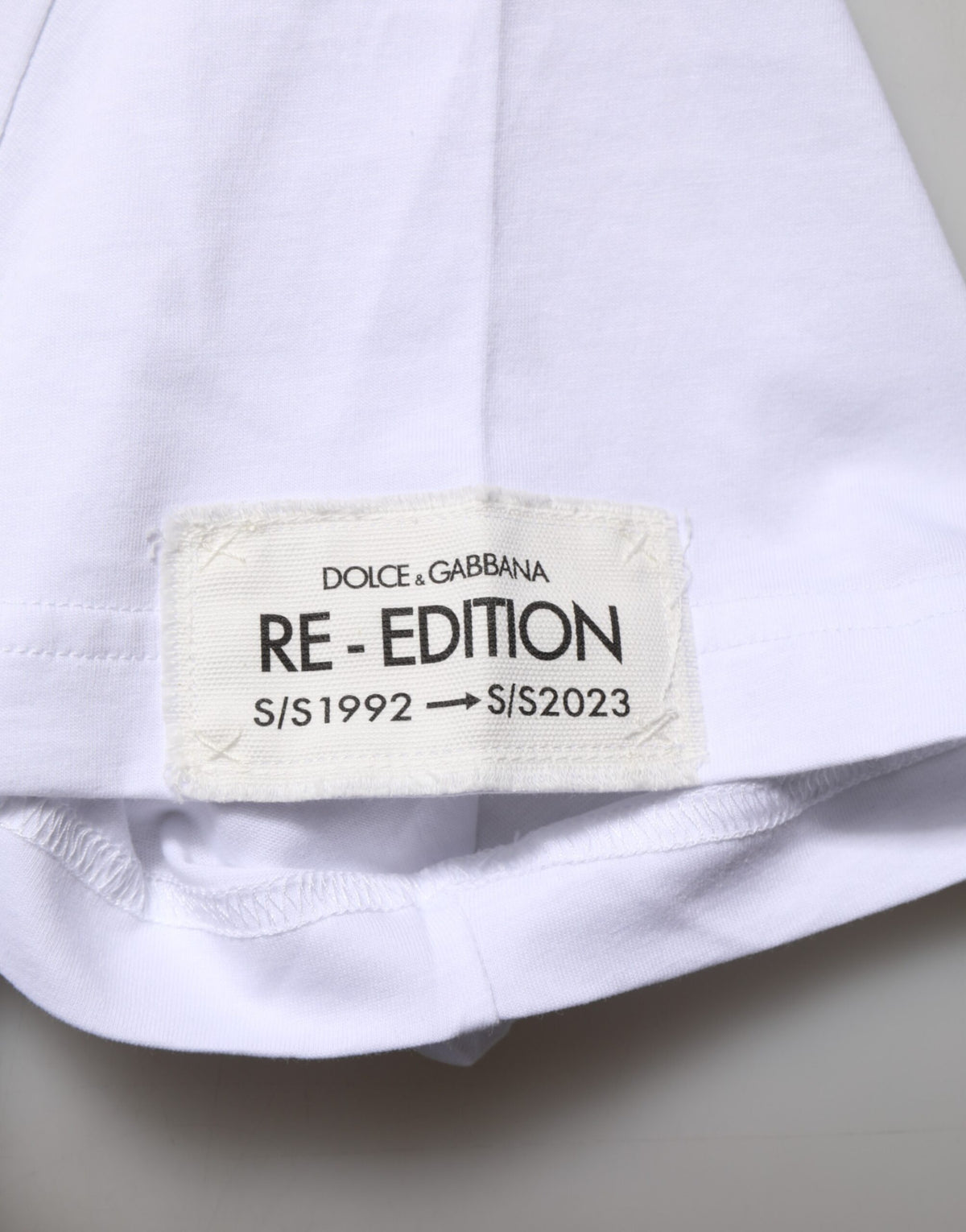 Dolce & Gabbana White Graphic Print Cotton Crew Neck T-shirt
