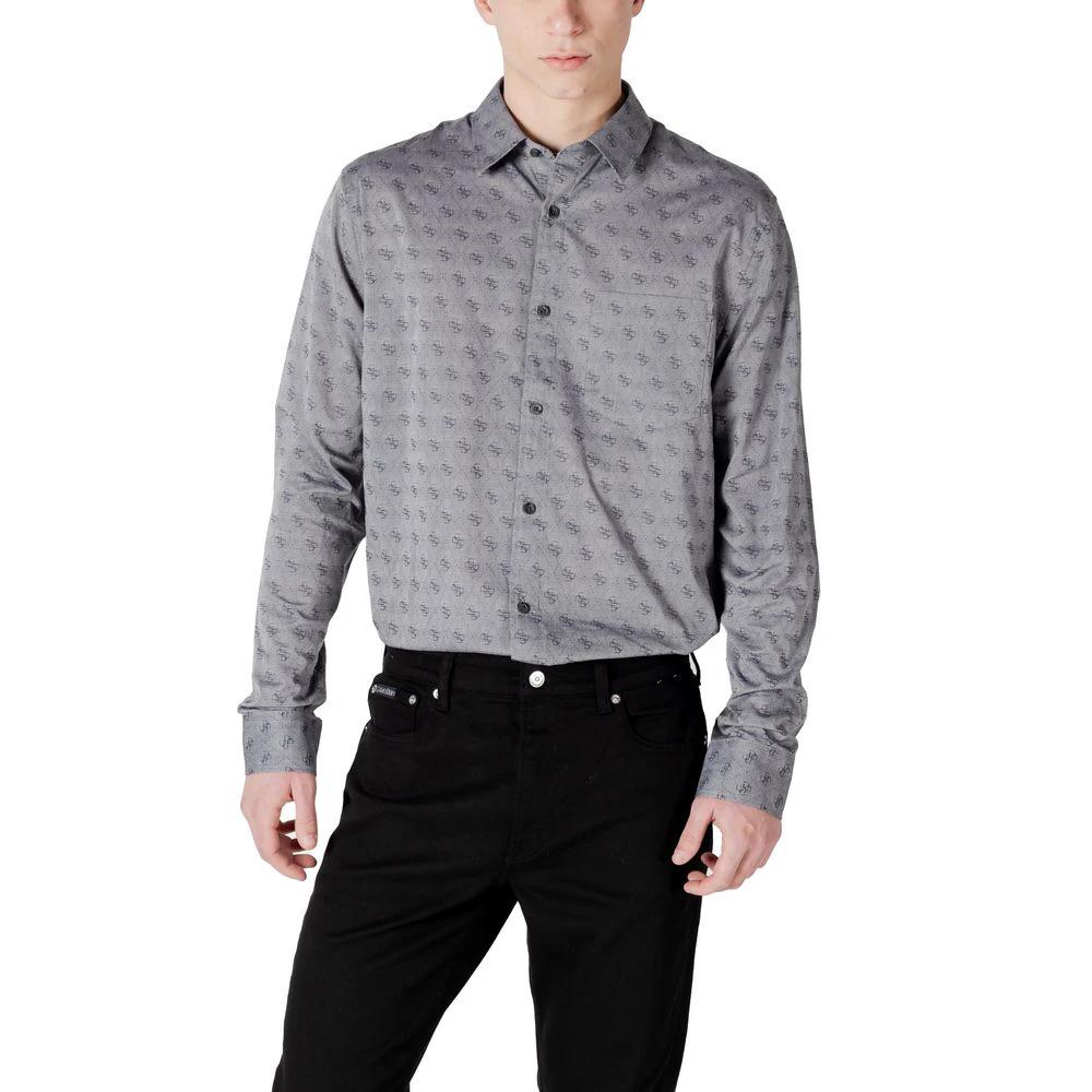 Guess Gray Cotton Dress Shirt by Guess