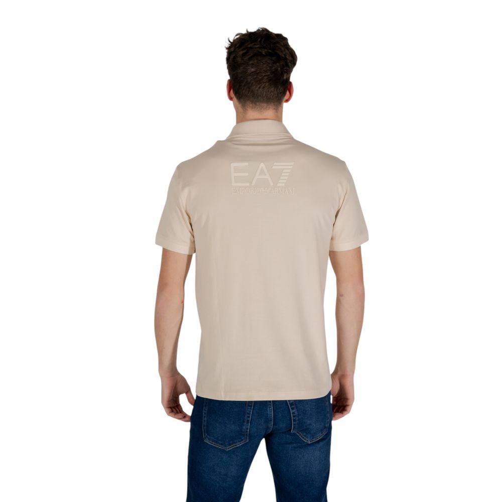 EA7 Emporio Armani Beige Cotton Polo Shirt by EA7 Emporio Armani