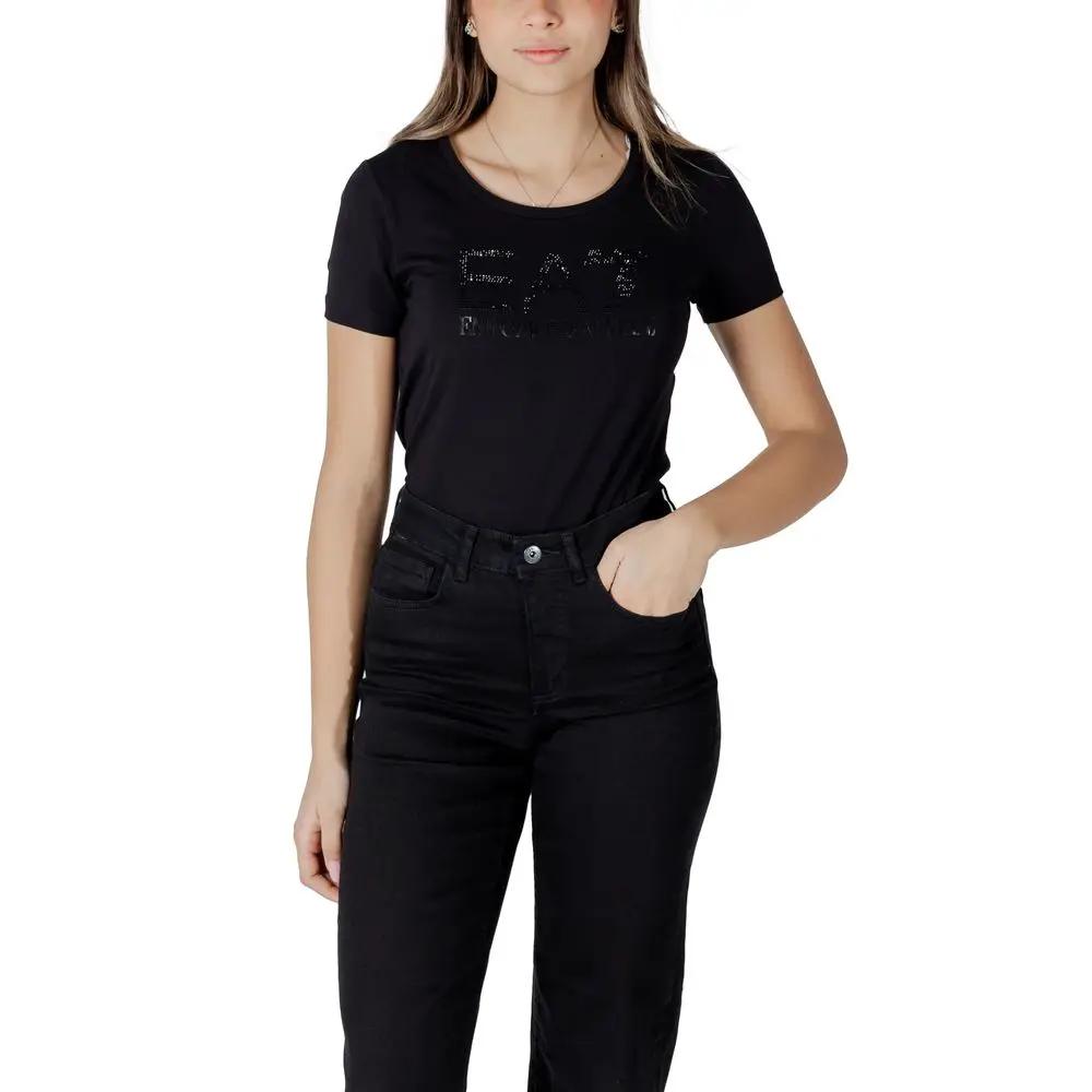 EA7 Emporio Armani Black Cotton T-Shirt by EA7 Emporio Armani