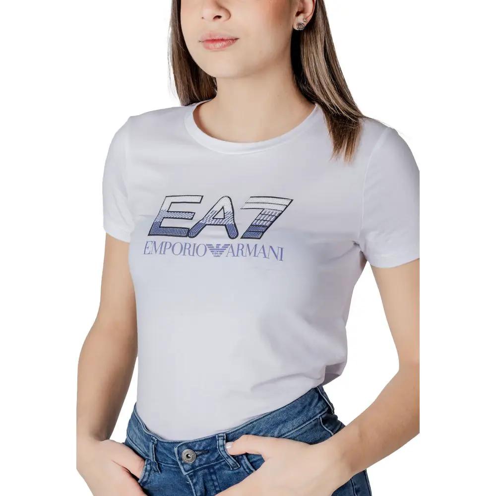 EA7 Emporio Armani White Cotton T-Shirt by EA7 Emporio Armani