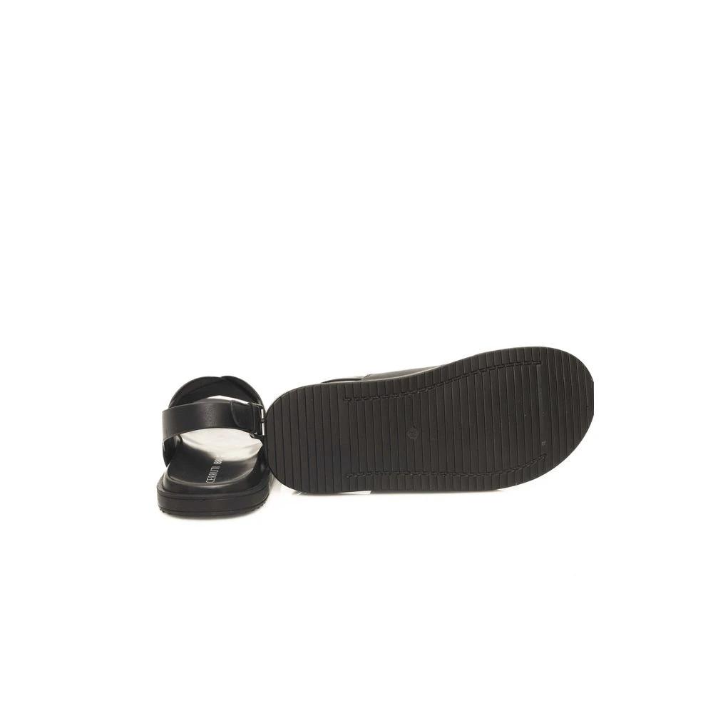 Cerruti 1881 Black Leather Men Sandal by Cerruti 1881