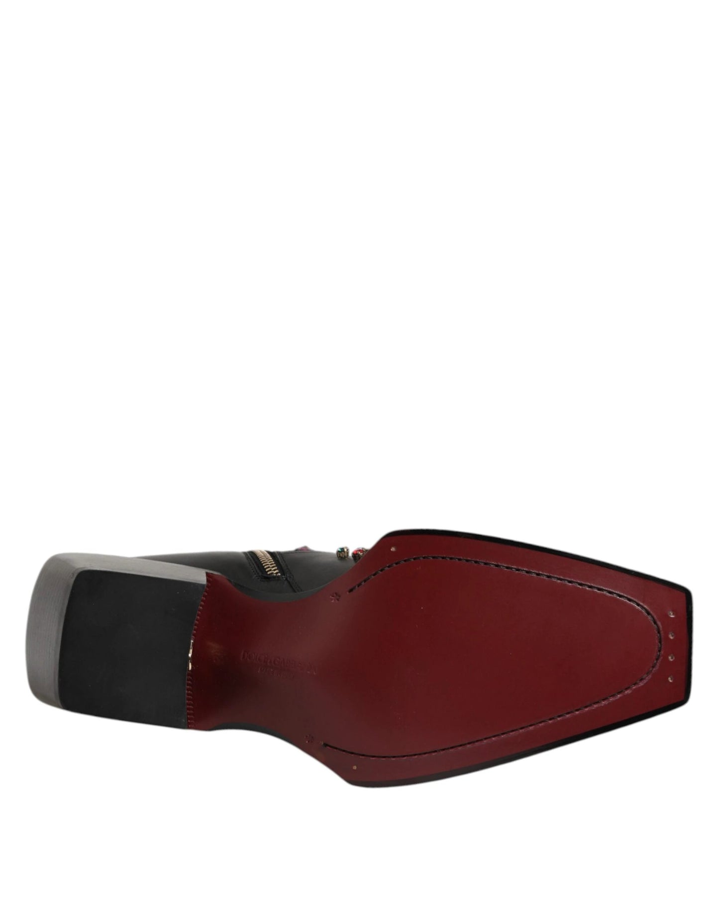 Dolce & Gabbana Black Crystal Embellished Men Short Boots Shoes by Dolce & Gabbana