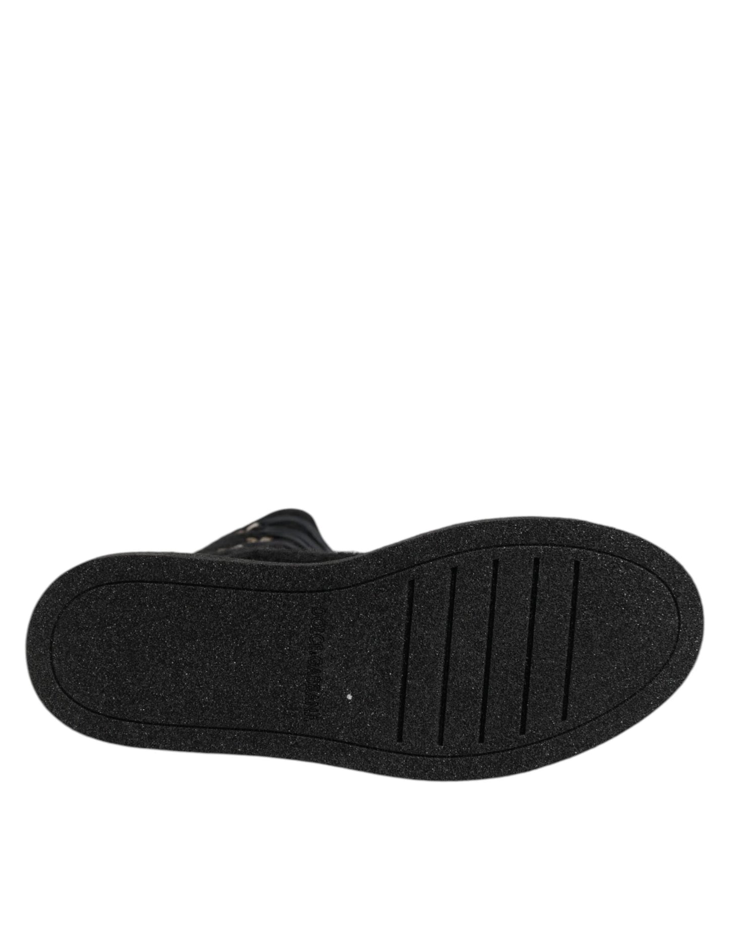 Dolce & Gabbana Black Alpaca Wool Suede Mid Calf Boots Shoes by Dolce & Gabbana