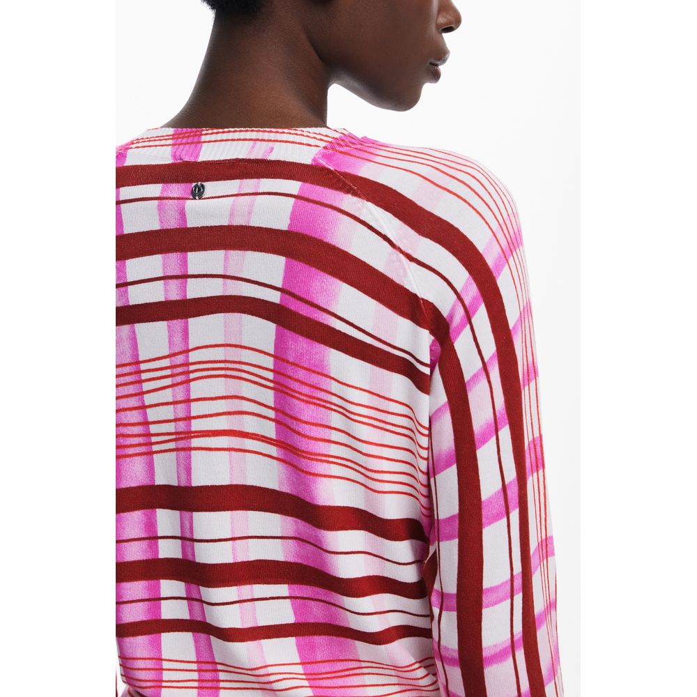 Pull Desigual femme col rond en viscose rose – DE-40303