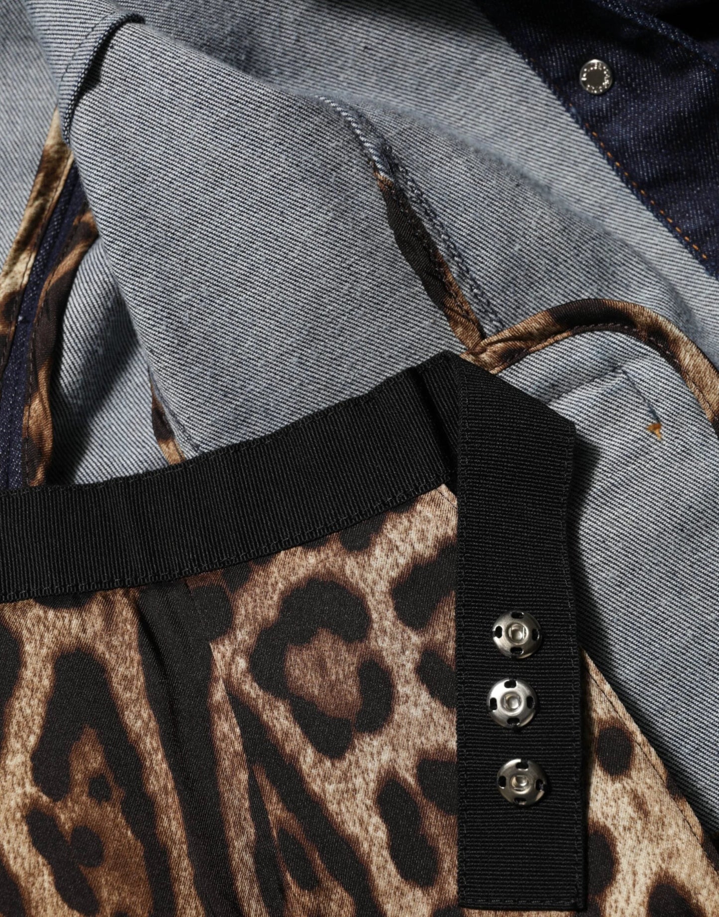 Dolce & Gabbana Dark Blue Cotton Collared Denim Coat Jacket by Dolce & Gabbana