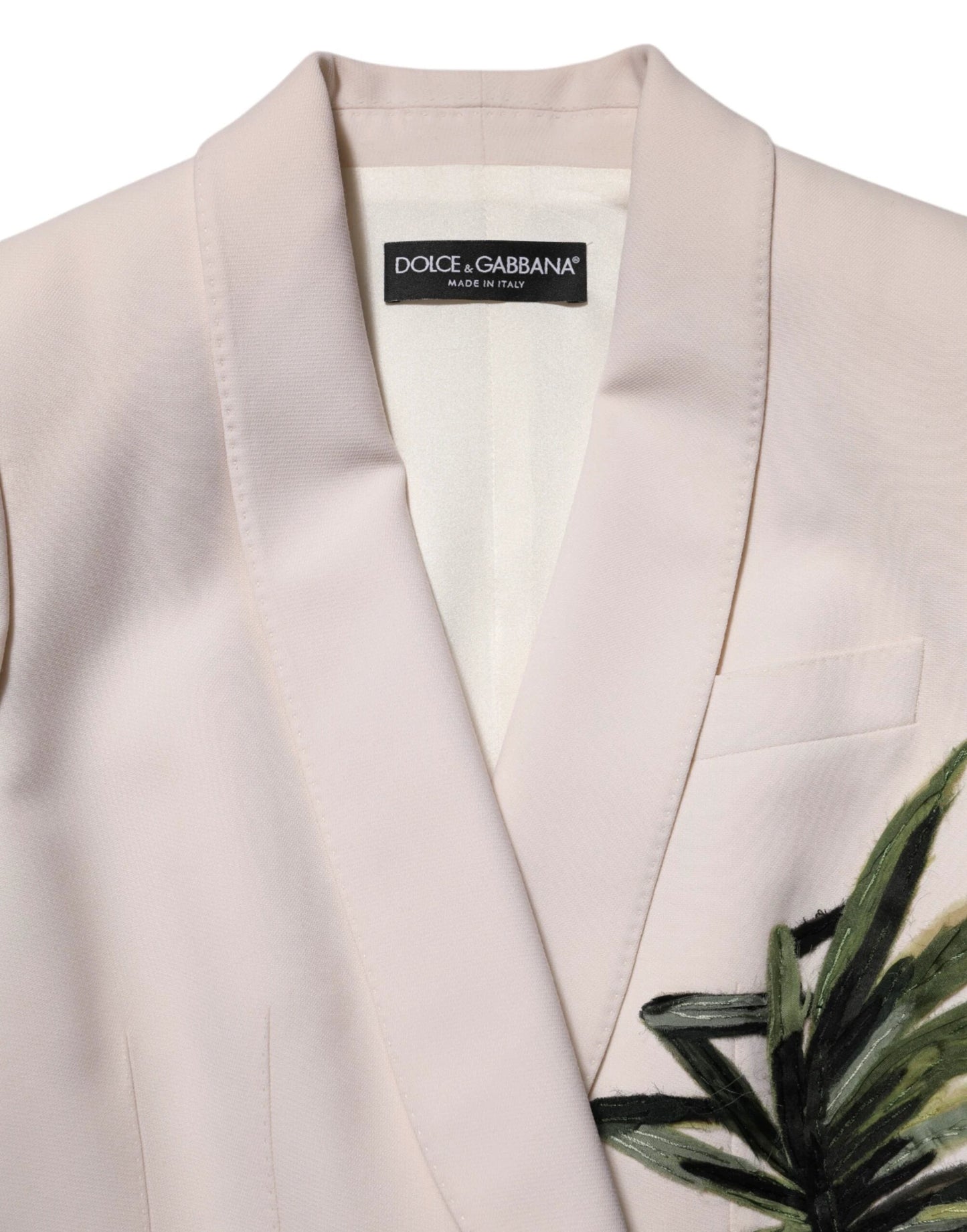 Dolce & Gabbana Beige Embroidered Single Breasted Jacket by Dolce & Gabbana