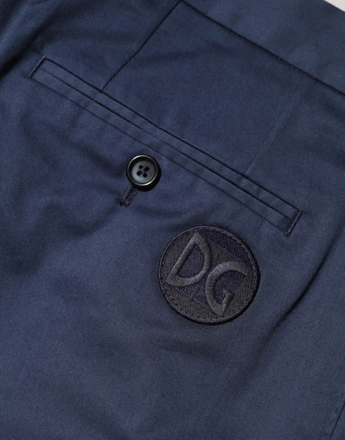 Dolce & Gabbana Blue Cotton Stretch Mid Waist Bermuda Shorts by Dolce & Gabbana