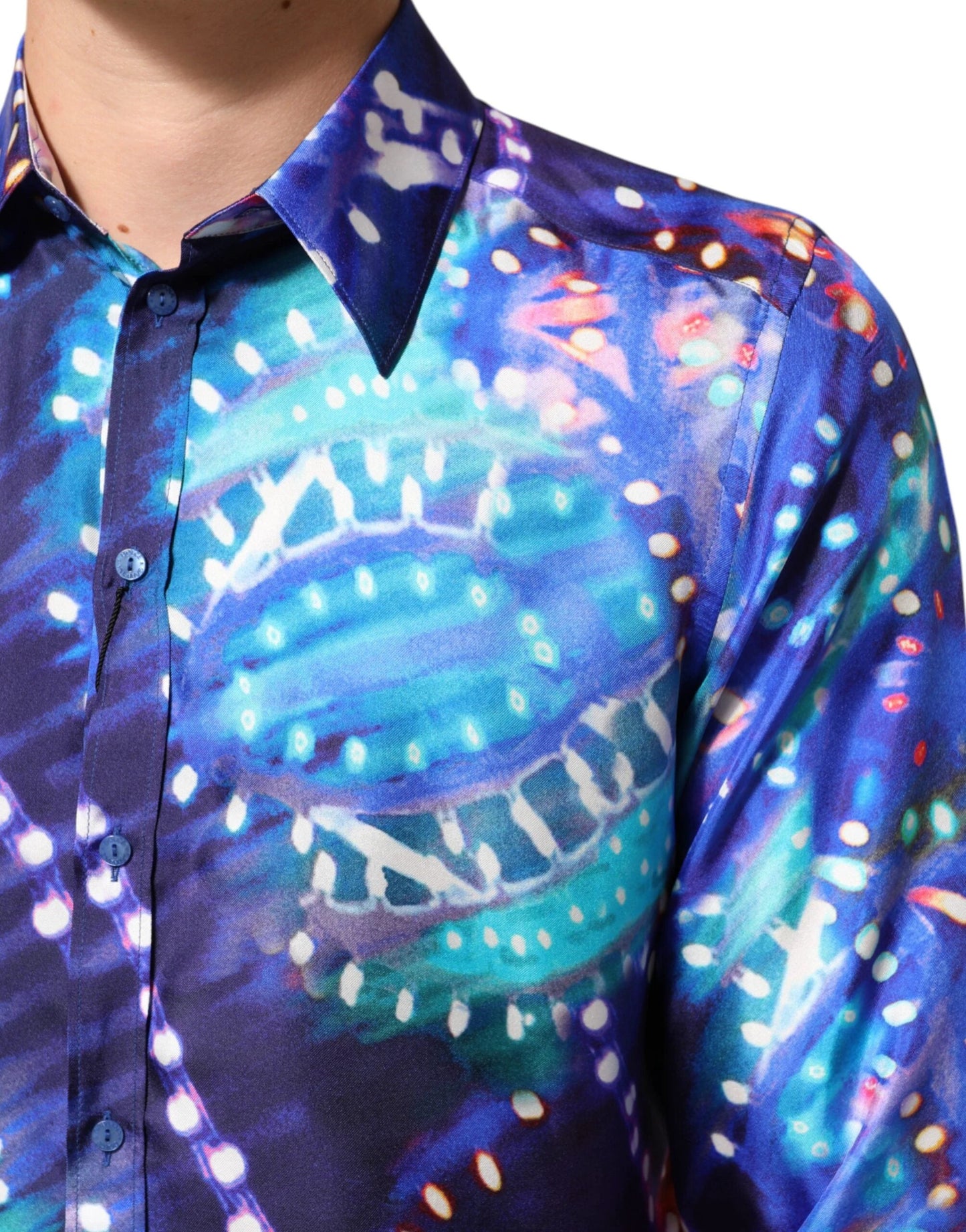 Dolce & Gabbana Multicolor Luminarie MARTINI Slim Men Shirt by Dolce & Gabbana