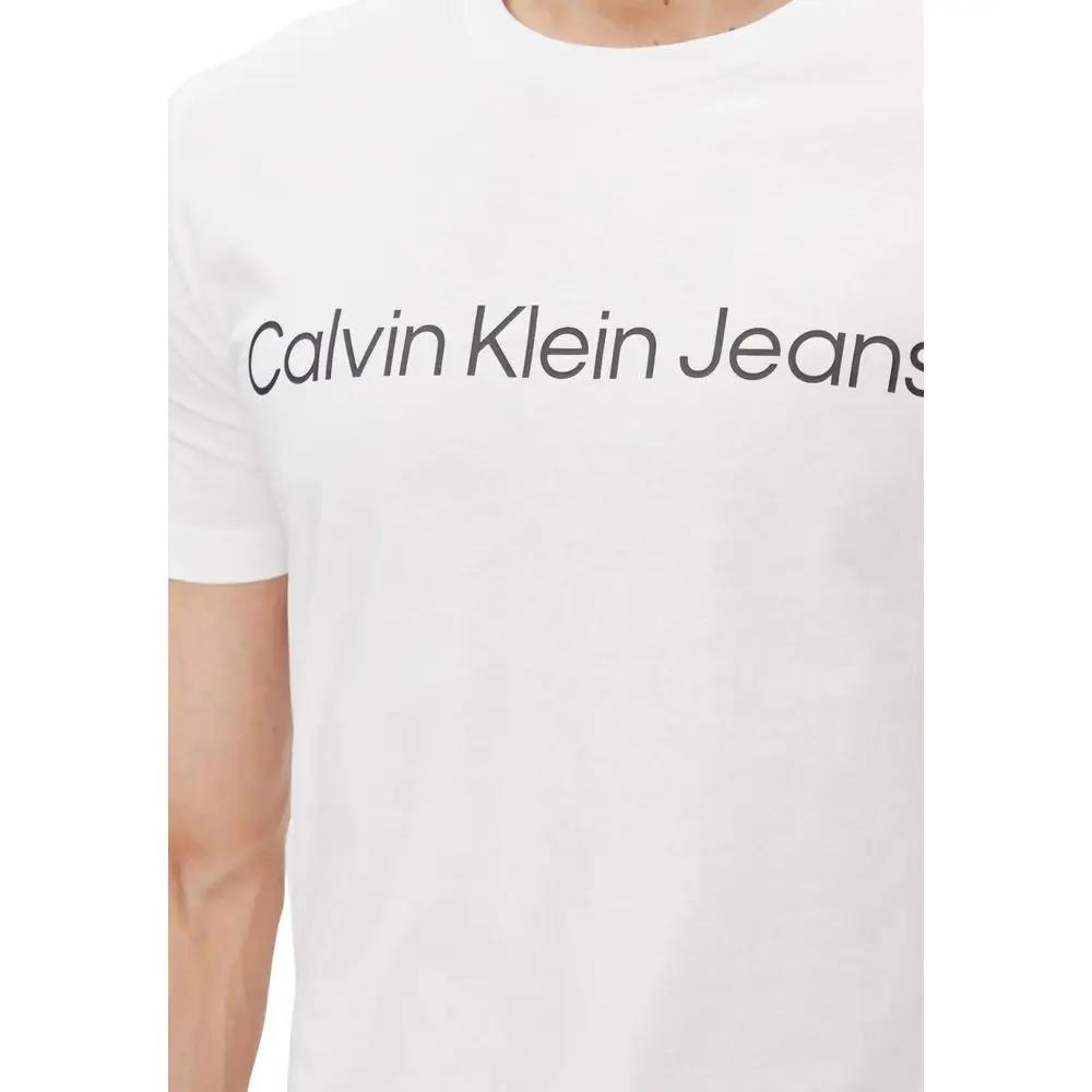 Calvin Klein Jeans White Cotton T-Shirt by Calvin Klein Jeans