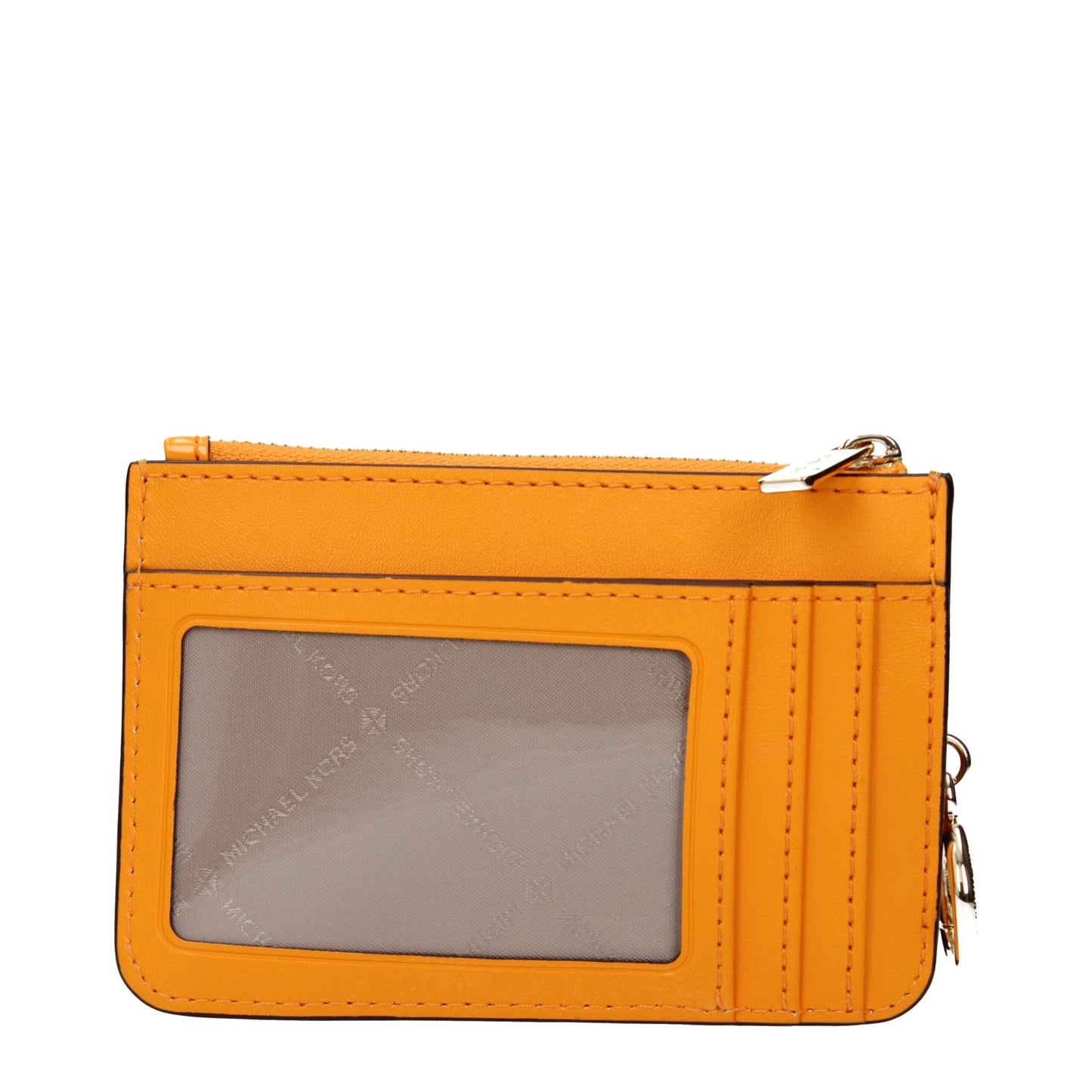 Portefeuille en Cuir Orange Michael Kors Logo Devant Exclusif
