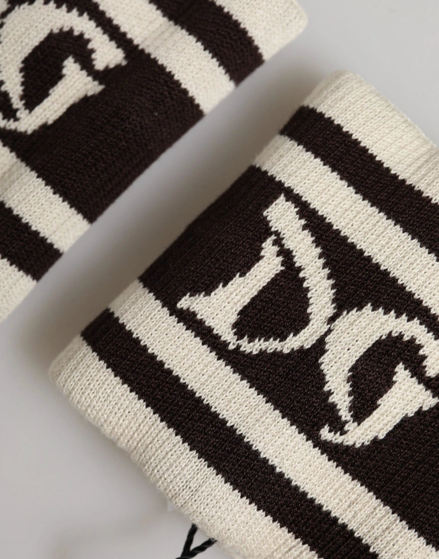 Dolce & Gabbana Black White DG Logo Cotton 1 Pair Wristband by Dolce & Gabbana