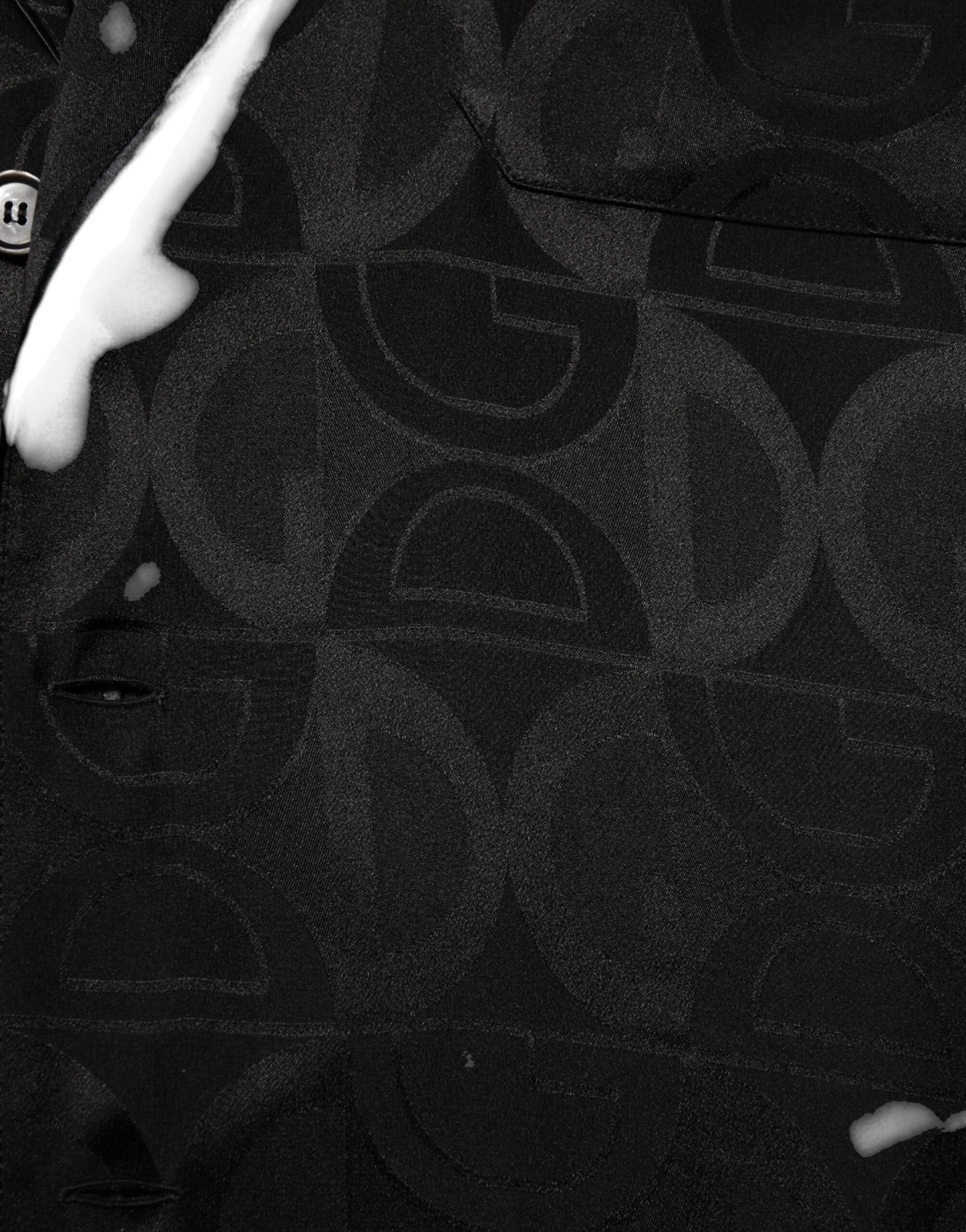 Dolce & Gabbana Black DG Logo Silk Men Long Sleeves Shirt by Dolce & Gabbana