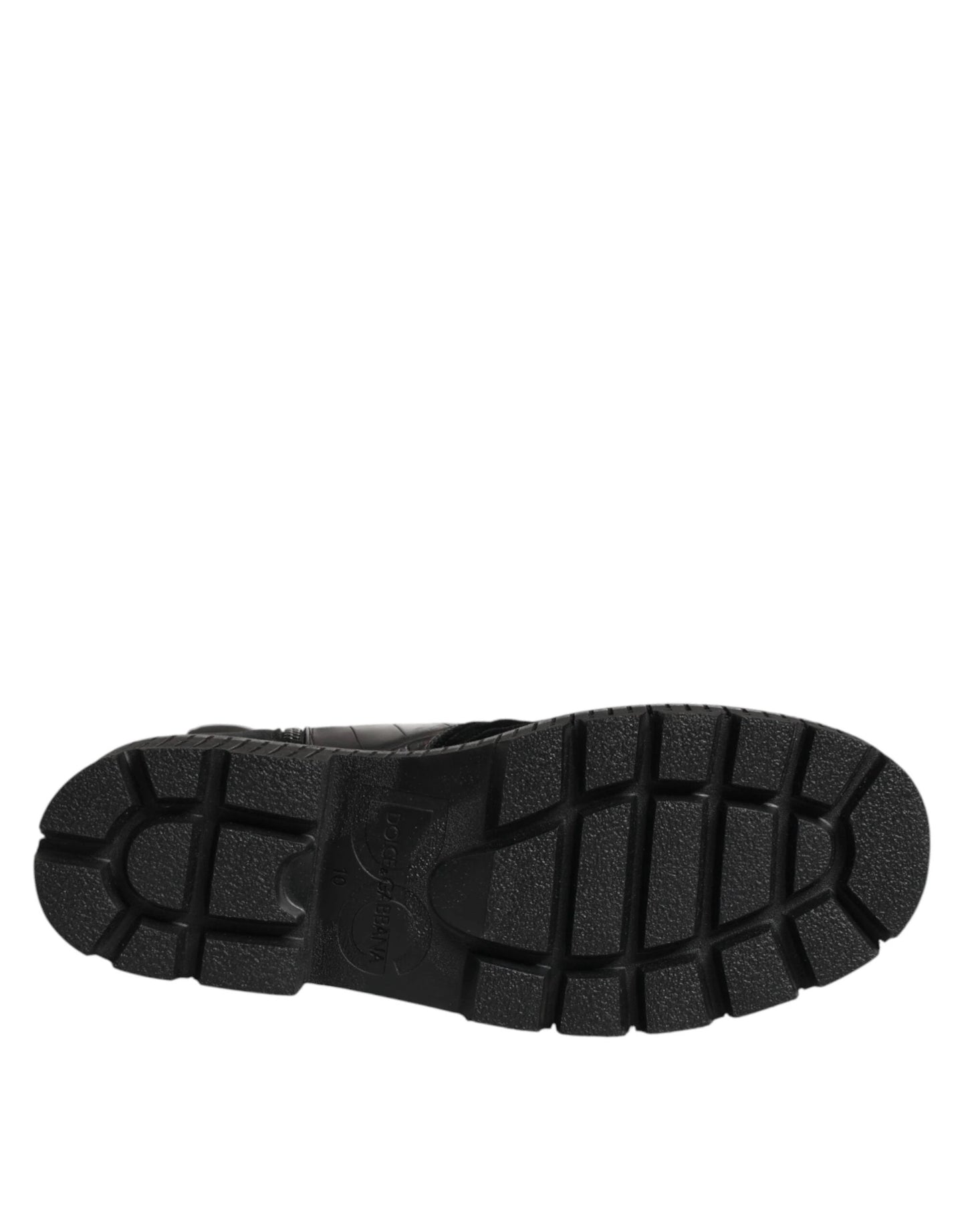 Dolce & Gabbana Black Patchwork Leather Mid Calf Boot Shoes by Dolce & Gabbana