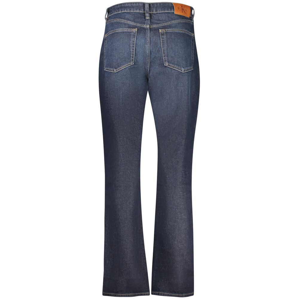Jean Calvin Klein femme Oxbow taille haute droit en coton bleu – CA-41057