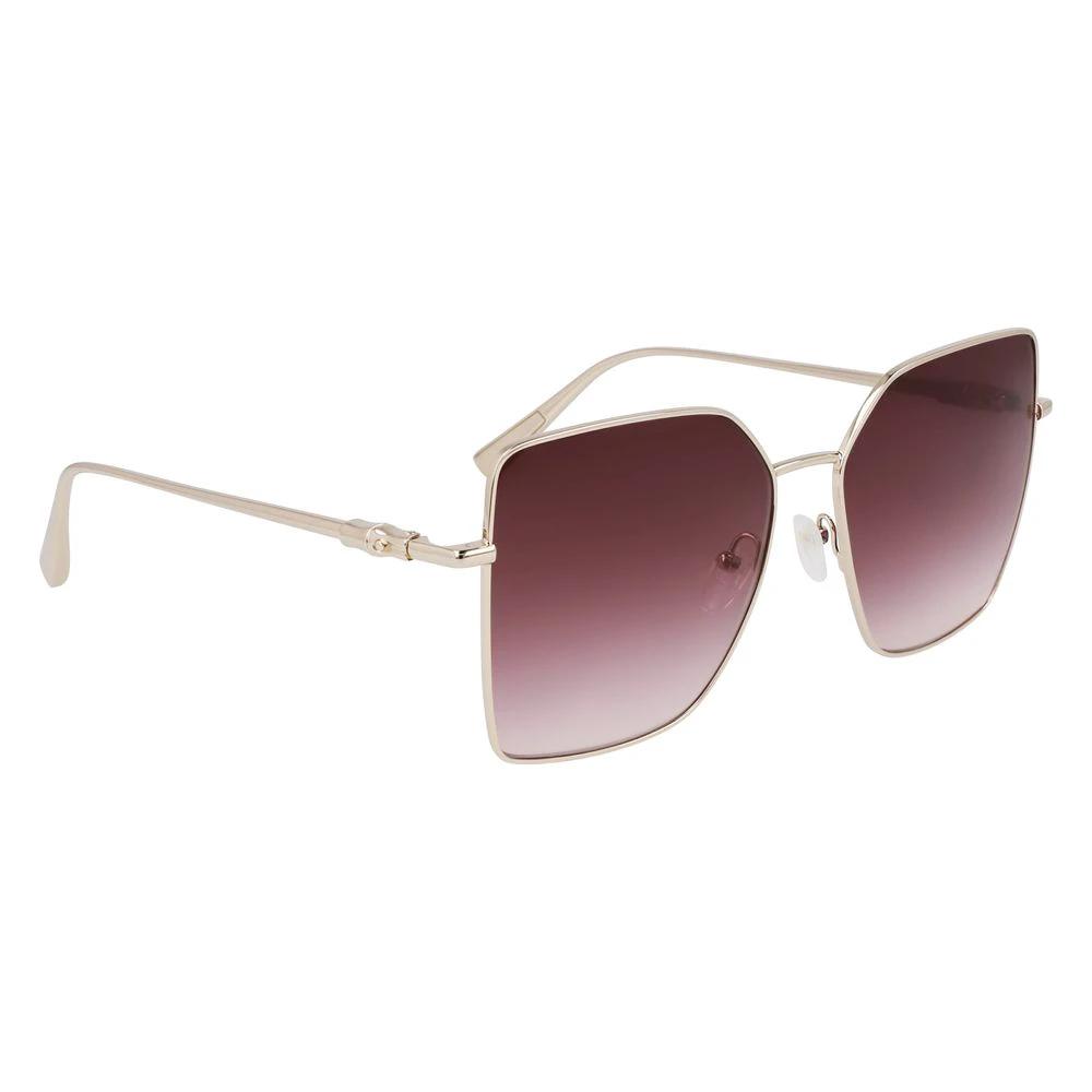 Longchamp Gold Metal Sunglasses by Longchamp