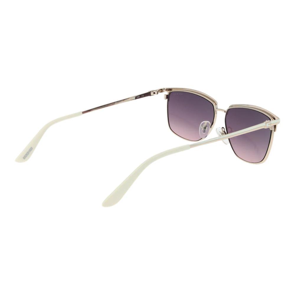 Lunettes de soleil Guess femme browline monture métal blanche, verres roses – GU-1063195