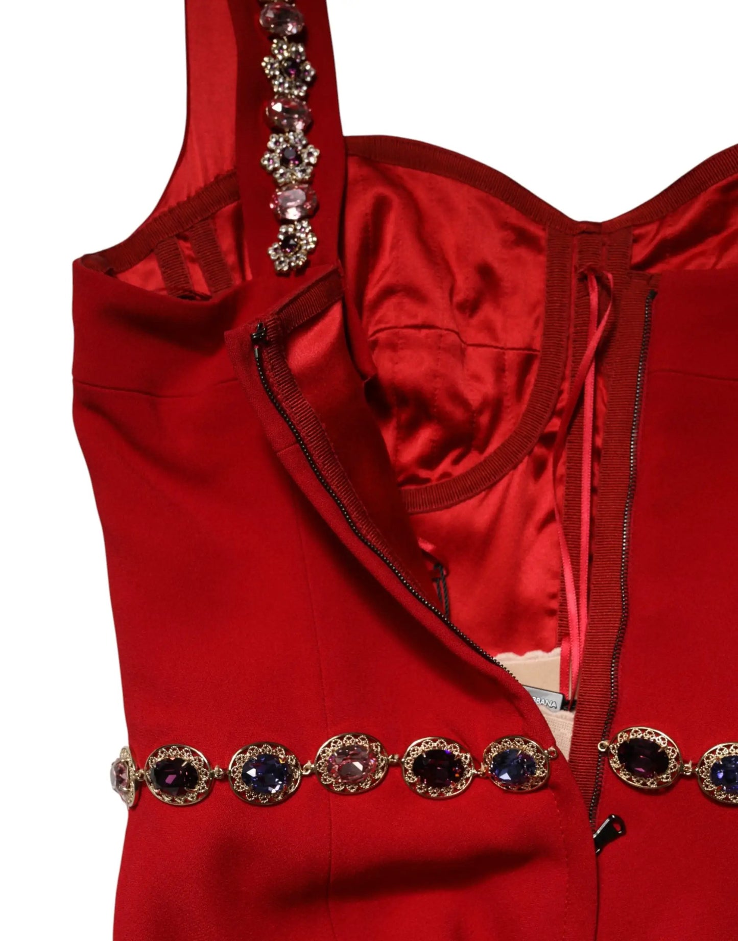 Dolce & Gabbana Red Embellished Sheath Mermaid Gown Dress by Dolce & Gabbana