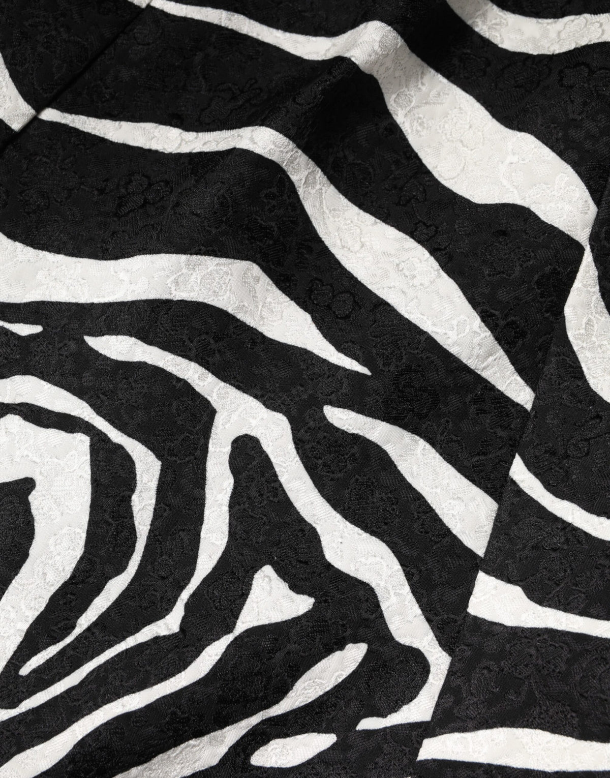 Dolce & Gabbana Black White Zebra Sleeveless A-line Dress