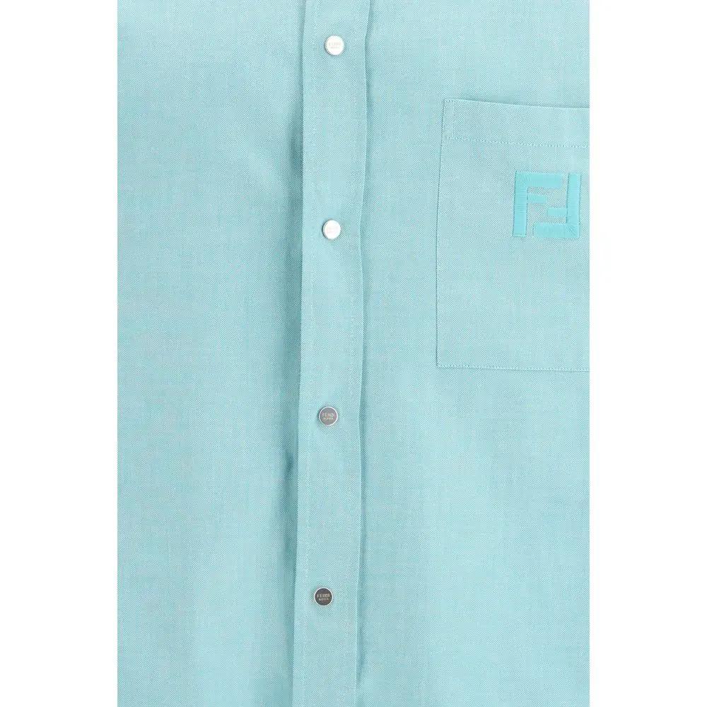 Fendi Blue Cotton Dress Shirt by Fendi