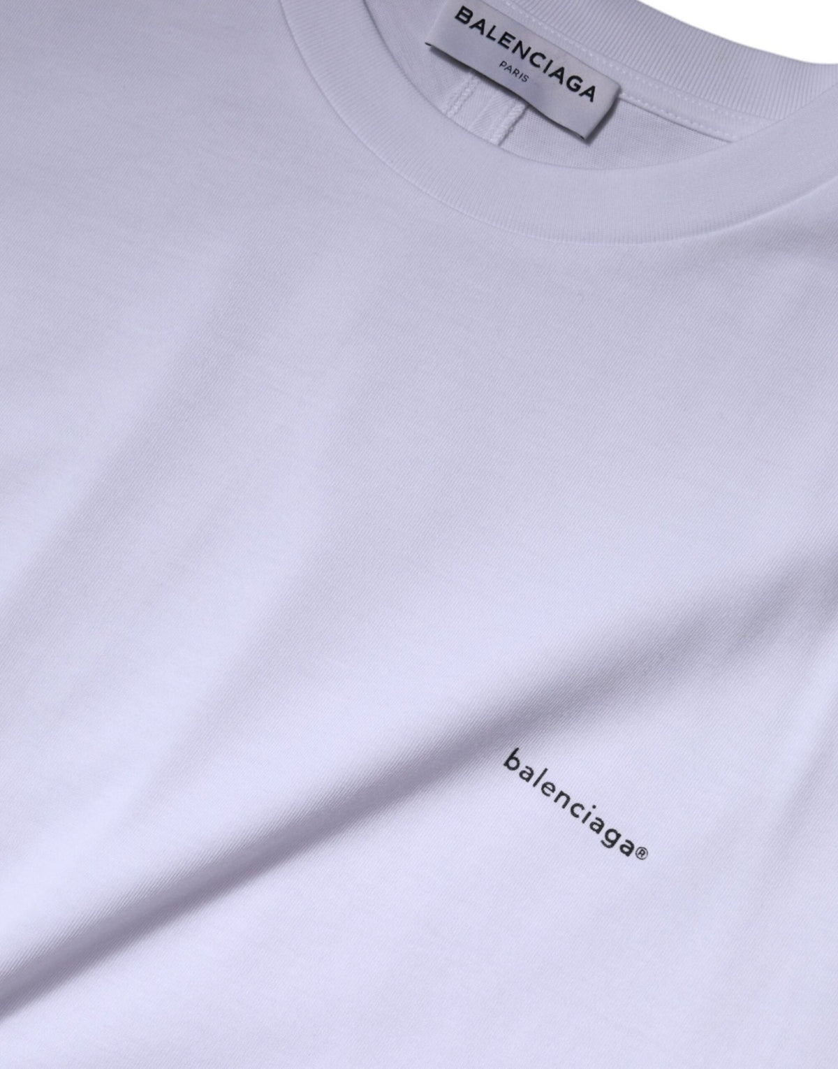 Balenciaga White Logo Cotton Crew Neck Short Sleeves T-shirt - HBPS Beauty & Fashion
