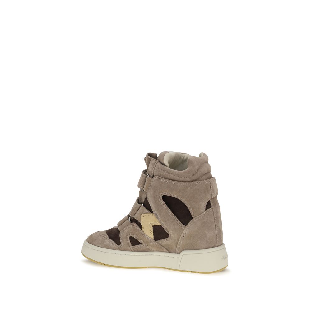 Baskets montantes Isabel Marant femme en cuir de veau beige – IS-BK0010FAD3E11SSNBW - HBPS Beauty & Fashion