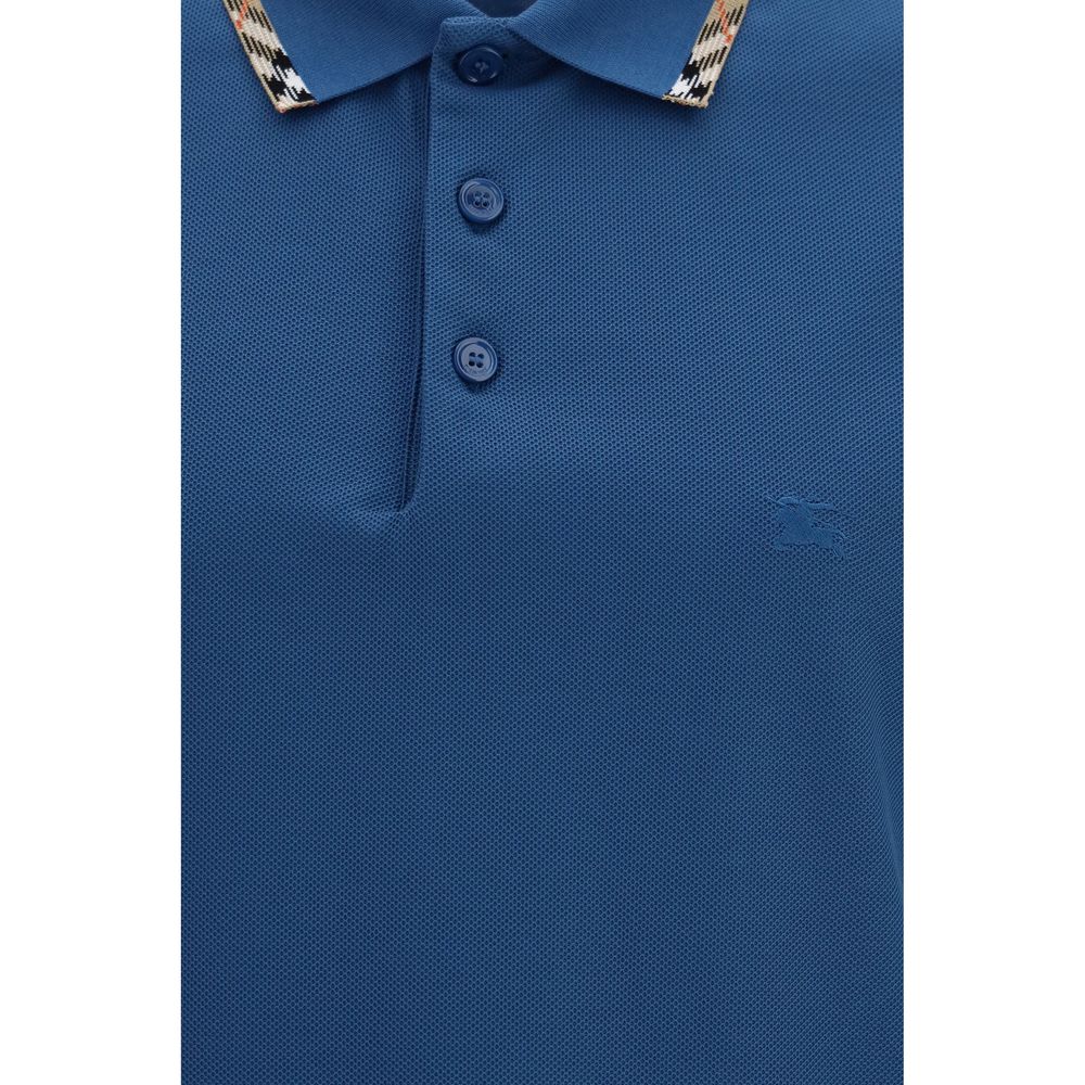 Burberry Blue Cotton Polo Shirt - HBPS Beauty & Fashion