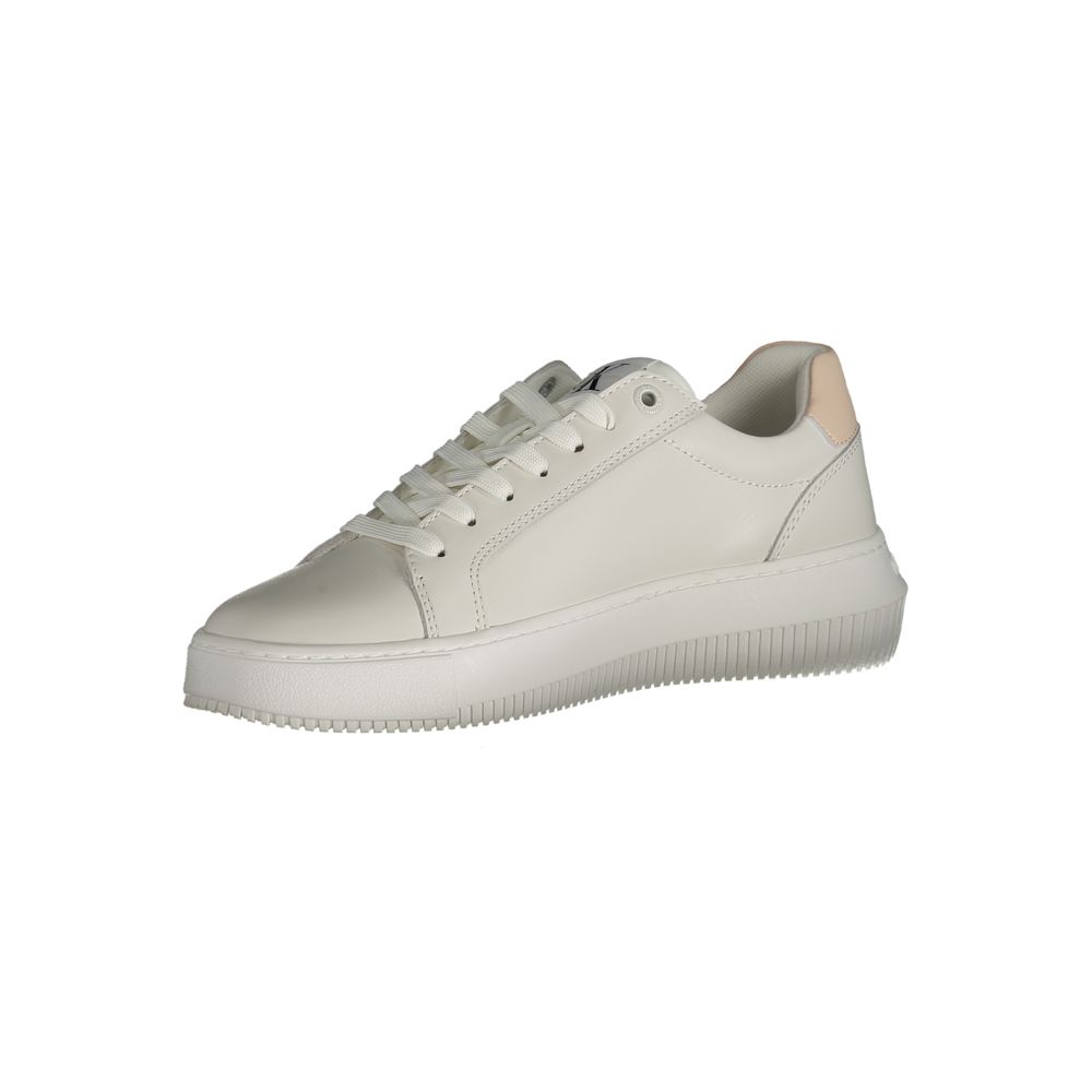 Calvin Klein Bianco Polyurethane Women Sneaker - HBPS Beauty & Fashion