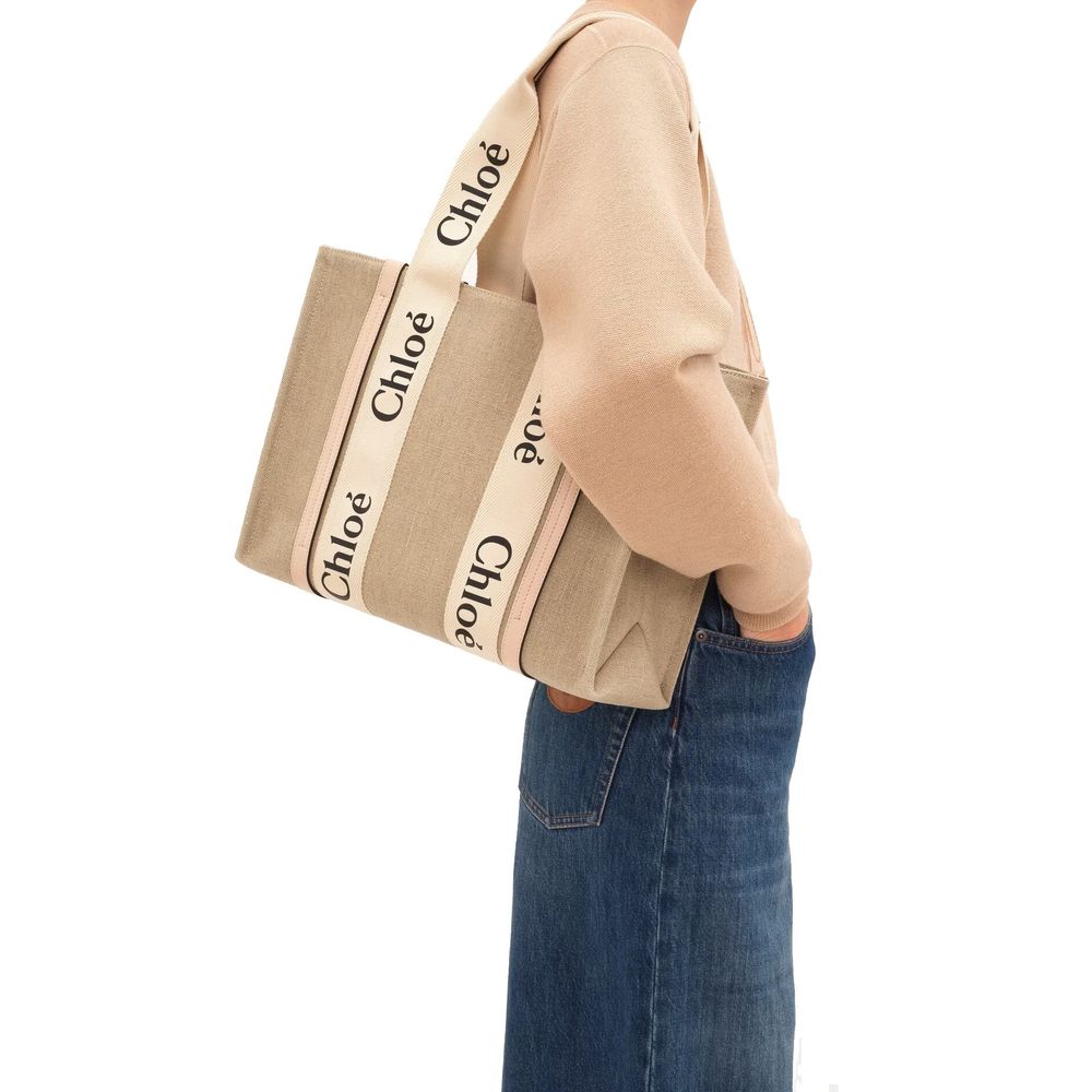 Chloé Beige Linen Tote Bag - HBPS Beauty & Fashion