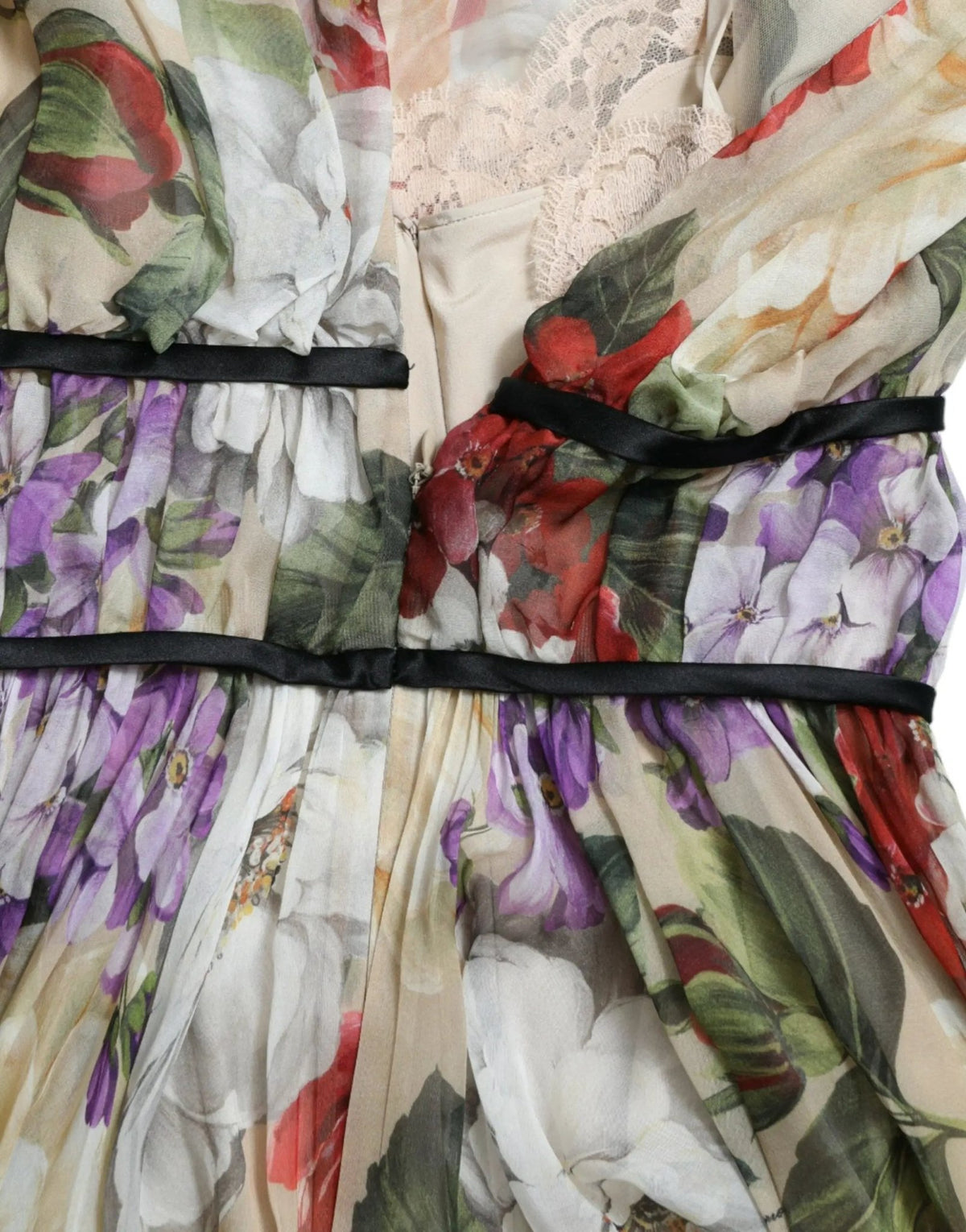 Dolce & Gabbana Beige Floral Sleeveless A-line Mini Dress - HBPS Beauty & Fashion