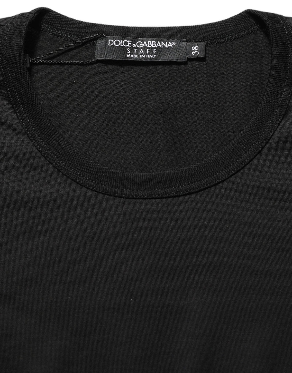 Dolce & Gabbana Black Cotton Round Neck Short Sleeve T-shirt - HBPS Beauty & Fashion
