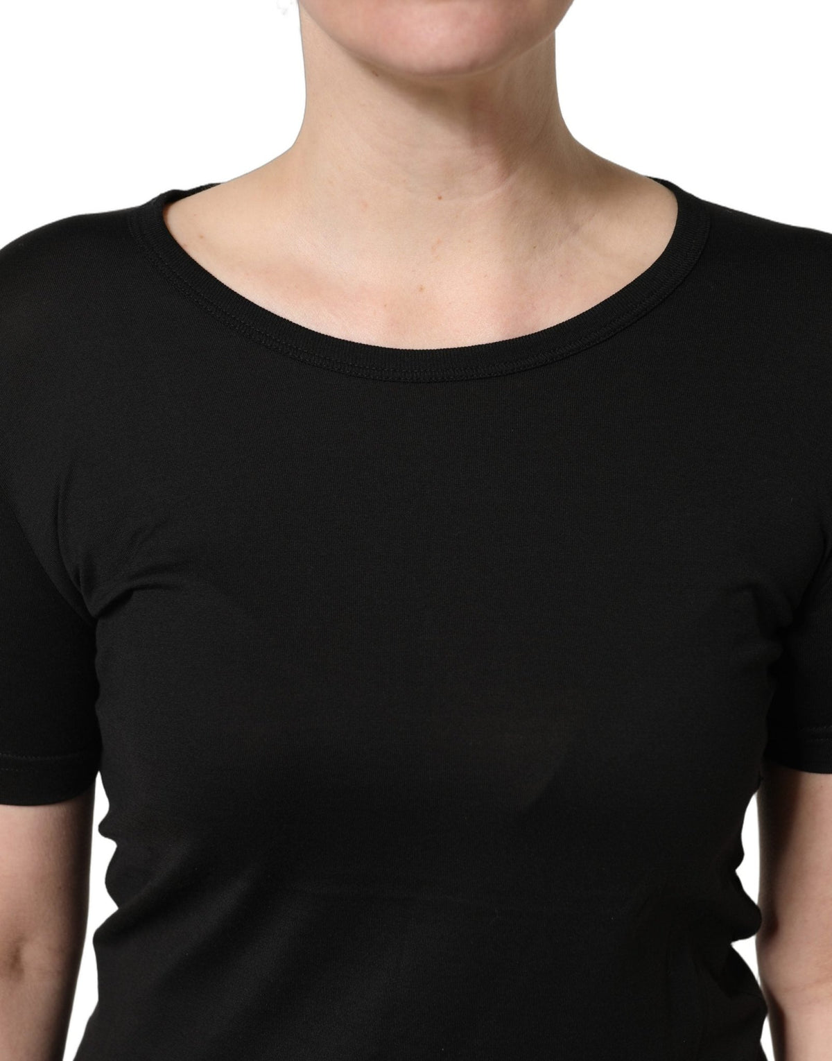 Dolce & Gabbana Black Cotton Round Neck Short Sleeves T-Shirt - HBPS Beauty & Fashion
