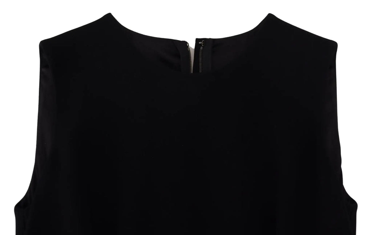 Dolce & Gabbana Black Dress Sheath Flare Viscose Dress - HBPS Beauty & Fashion