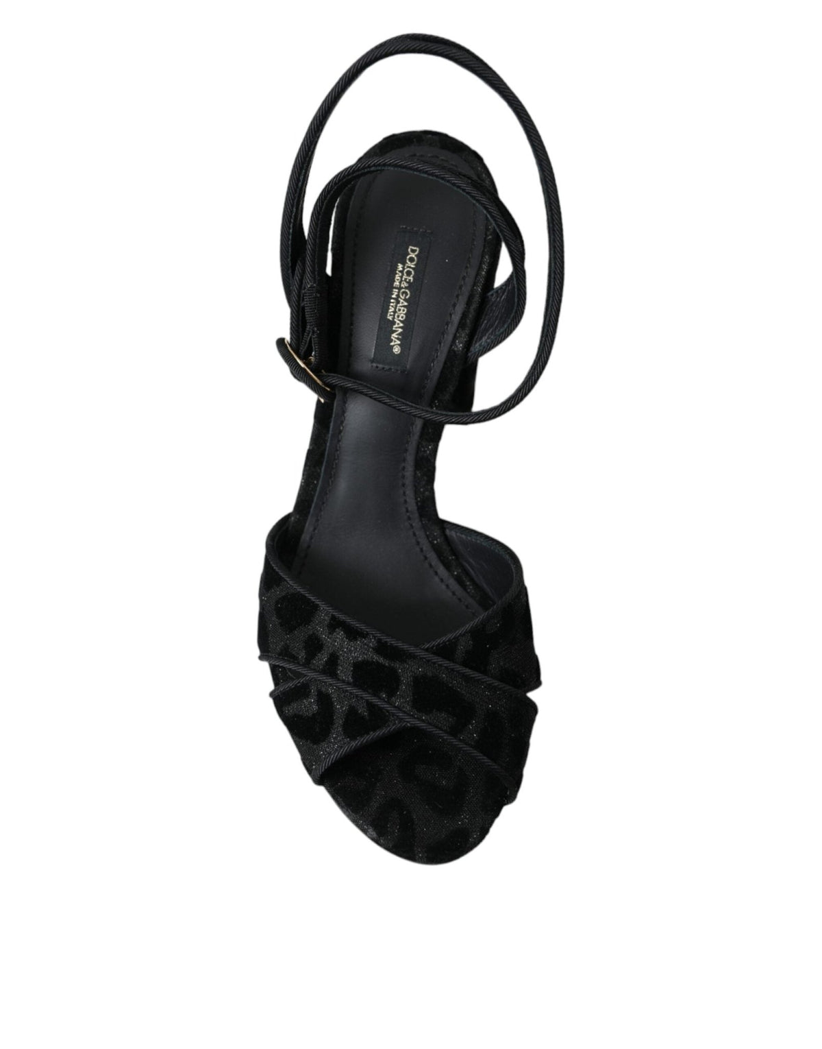 Dolce & Gabbana Black Leopard Suede Heels Sandals Shoes - HBPS Beauty & Fashion