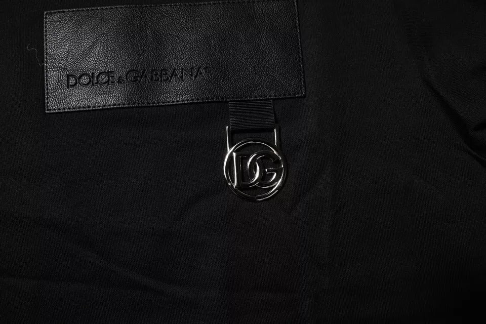 Dolce & Gabbana Black Logo Patch Cotton Crew Neck T-shirt - HBPS Beauty & Fashion
