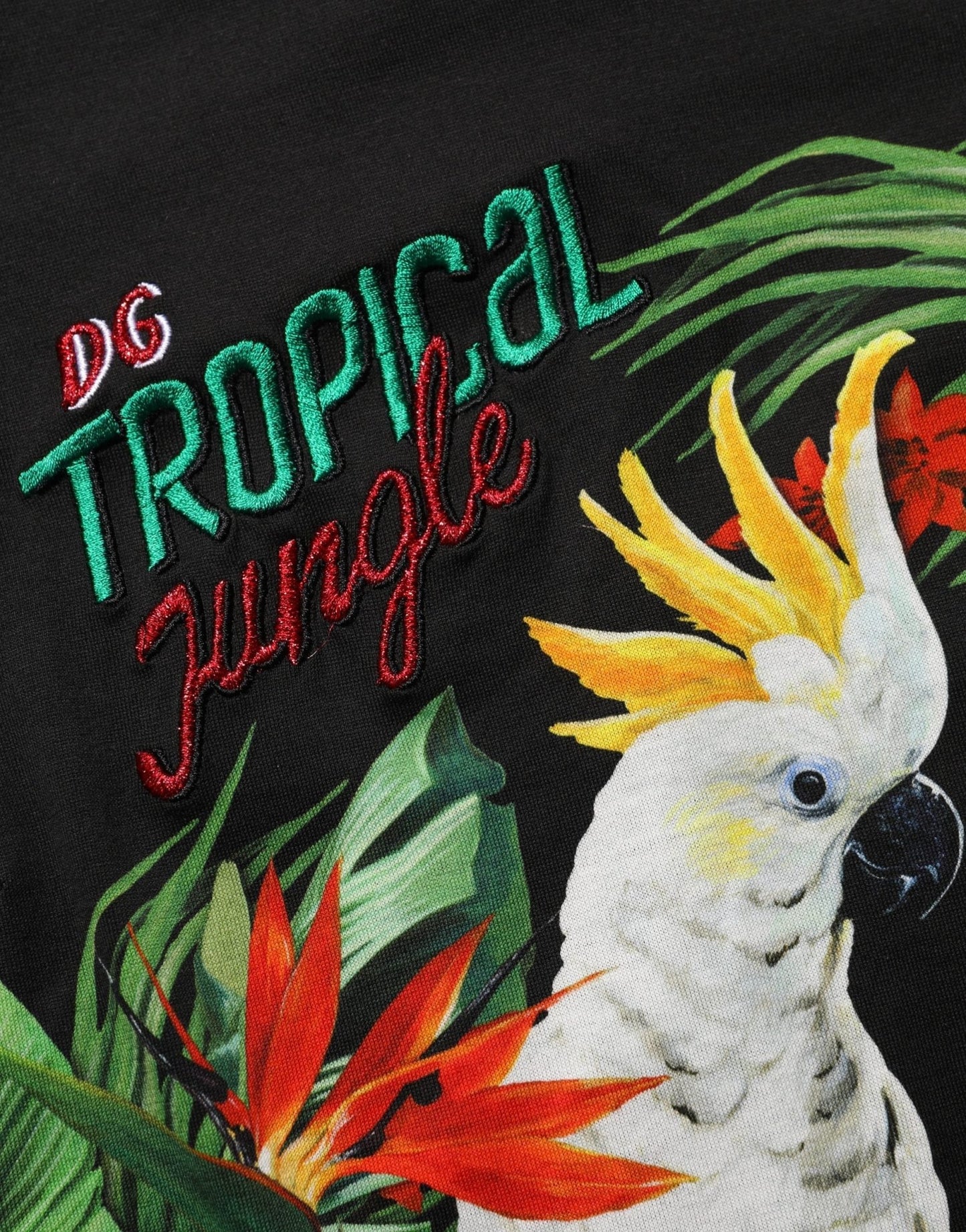 Dolce & Gabbana Black Tropical Print Cotton Round Neck T-Shirt - HBPS Beauty & Fashion