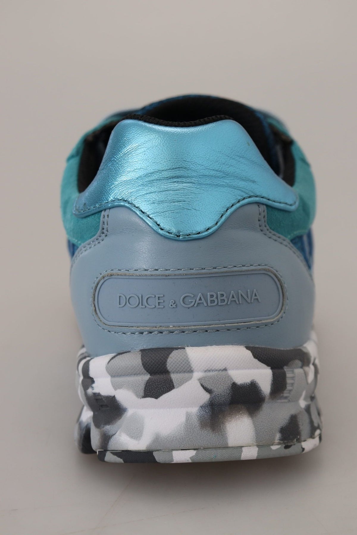 Dolce & Gabbana Blue Gray Leather Sport Low Top Sneakers - HBPS Beauty & Fashion