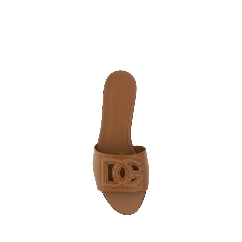 Dolce & Gabbana Brown Calf Leather Bos Taurus Flat Sandals - HBPS Beauty & Fashion
