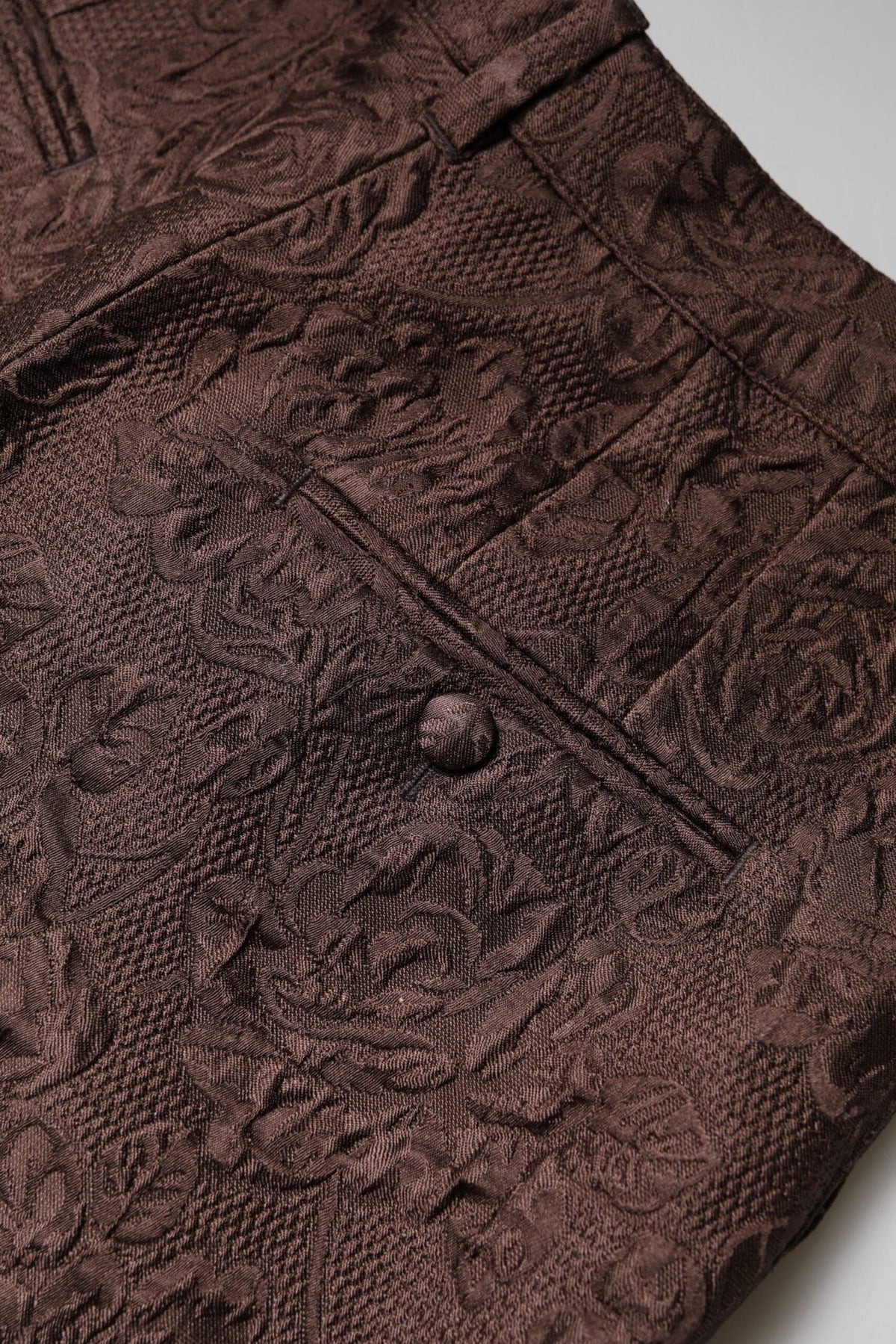 Dolce & Gabbana Brown Floral Brocade Mid Waist Mini Short - HBPS Beauty & Fashion