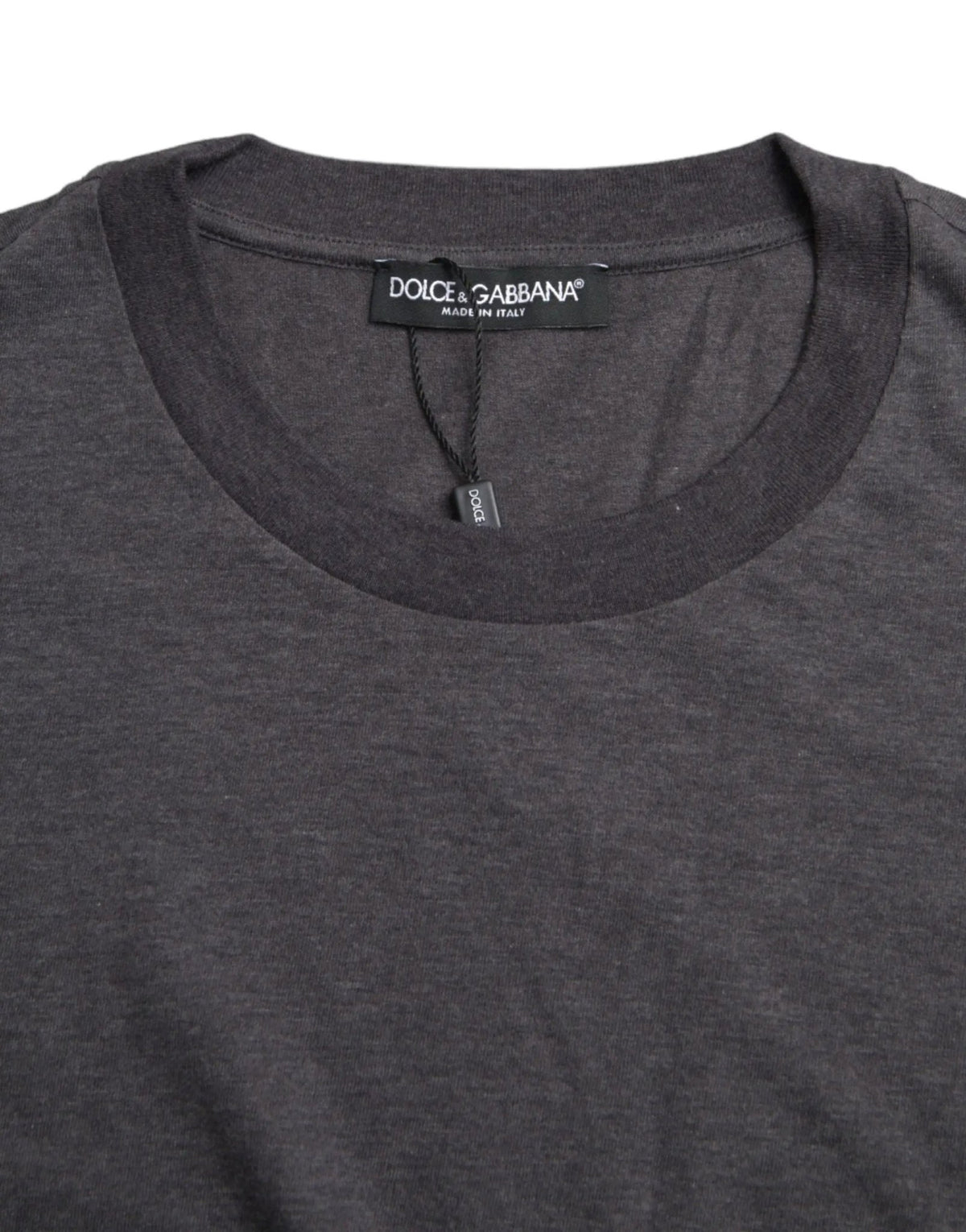 Dolce & Gabbana Gray Cotton Round Neck Short Sleeve T-shirt - HBPS Beauty & Fashion