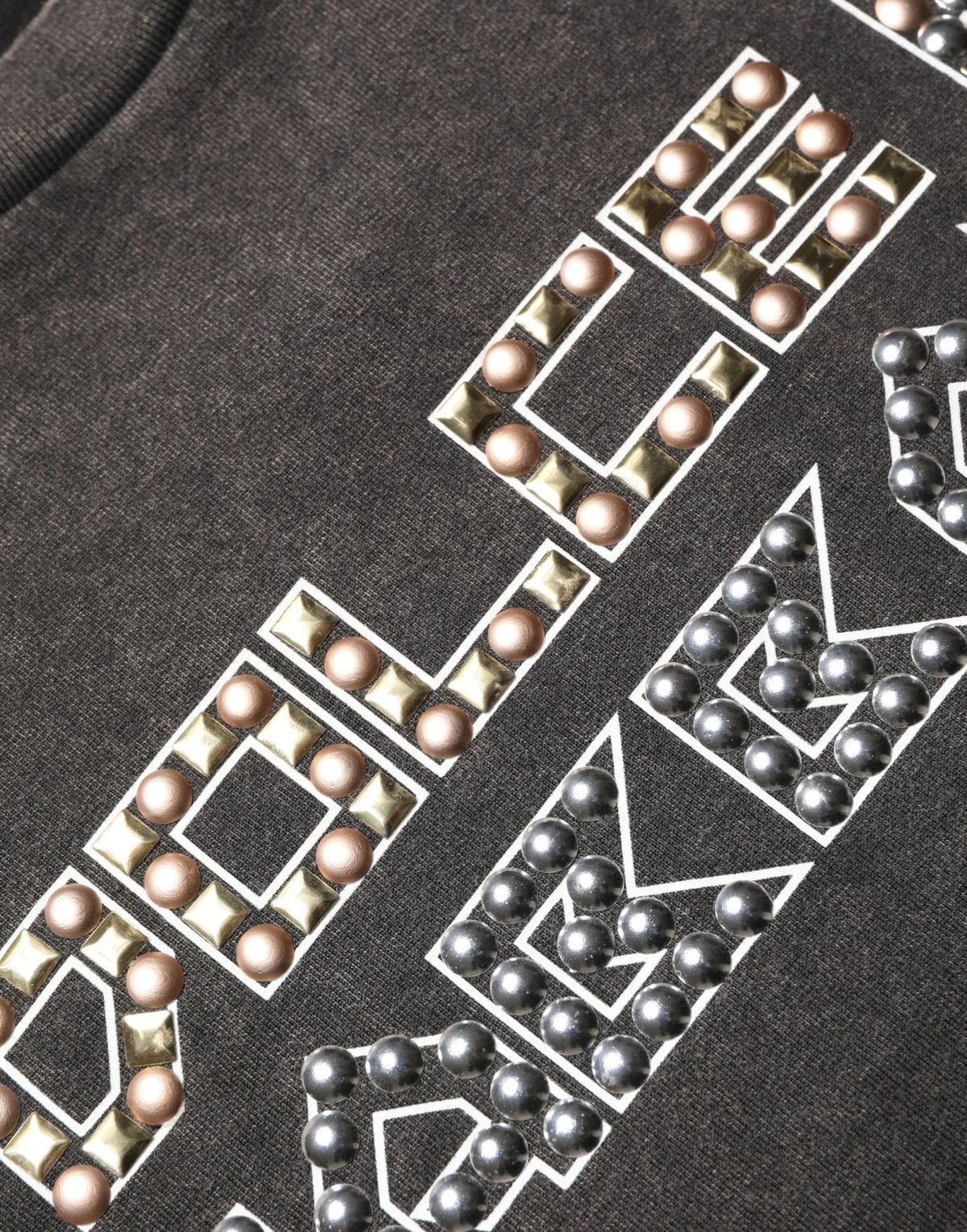 Dolce & Gabbana Gray Logo Embellished Men Crew Neck T-shirt - HBPS Beauty & Fashion