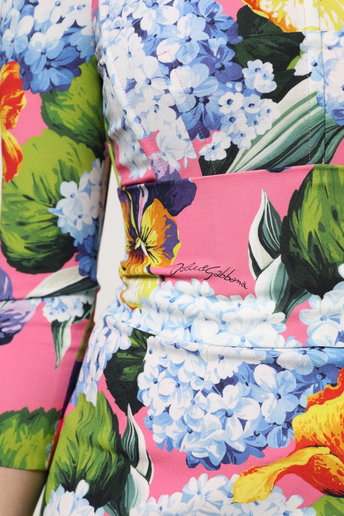 Dolce & Gabbana Multicolor Floral Side Slit Midi Dress - HBPS Beauty & Fashion