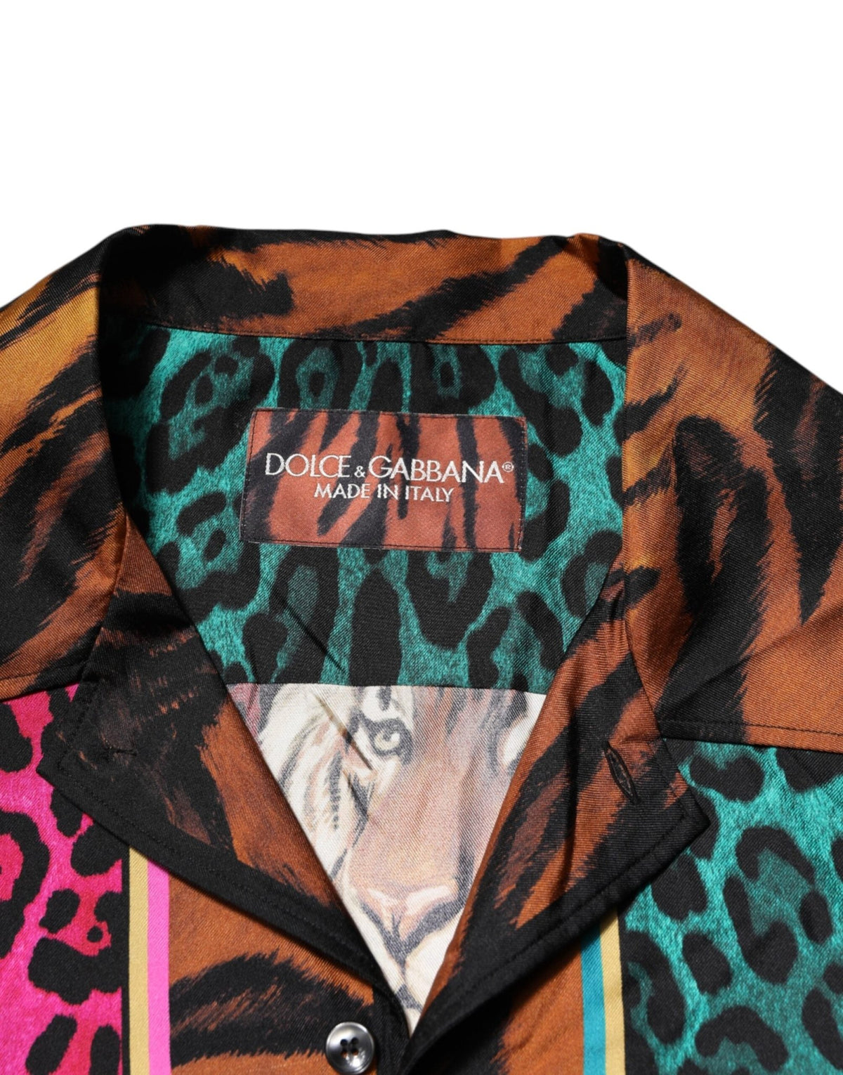 Dolce & Gabbana Multicolor Silk Tiger Print Hawaiian T-shirt - HBPS Beauty & Fashion