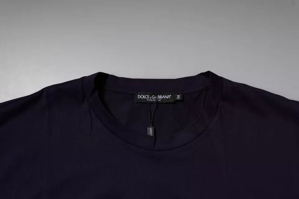 Dolce & Gabbana Navy Blue DG Logo Cotton Crew Neck T-shirt - HBPS Beauty & Fashion