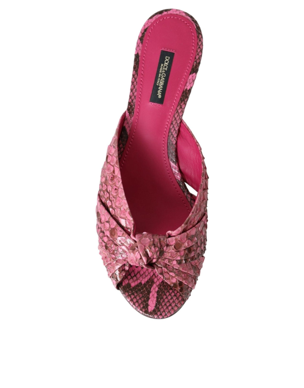 Dolce & Gabbana Pink Exotic Leather Kitten Heels Slides Shoes - HBPS Beauty & Fashion