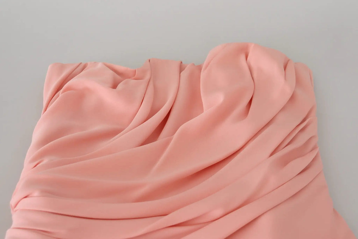 Dolce & Gabbana Pink Silk Stretch Strapless Sheath Dress - HBPS Beauty & Fashion
