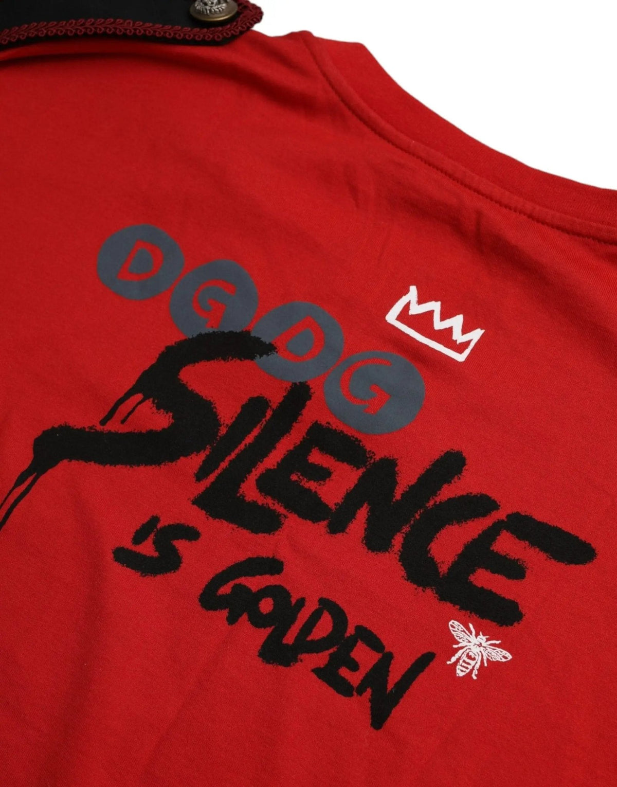 Dolce & Gabbana Red Cotton Graphic Print Crew Neck T-shirt - HBPS Beauty & Fashion